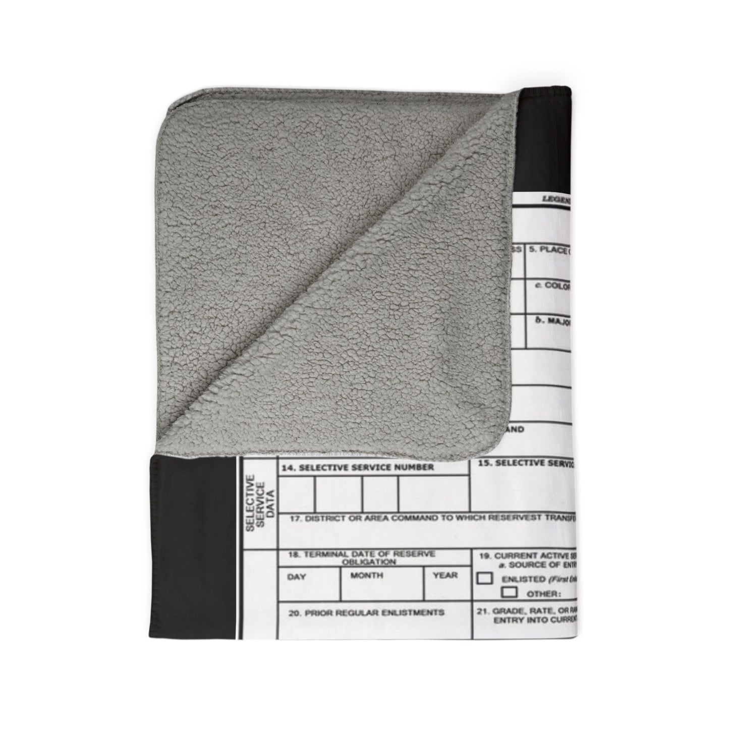 DD214 Fleece Sherpa Blanket — Vintage Form Print Cozy Throw