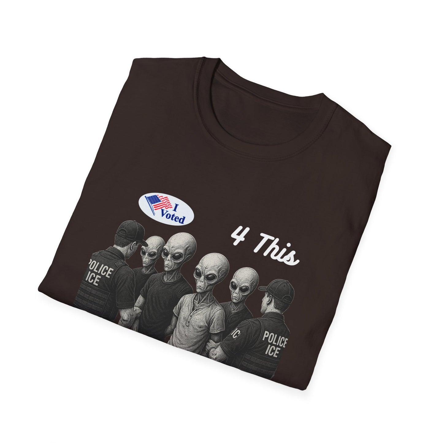 Alien Arrest Graphic Tee – "I Voted 4 This" Funny Political UFO Shirt