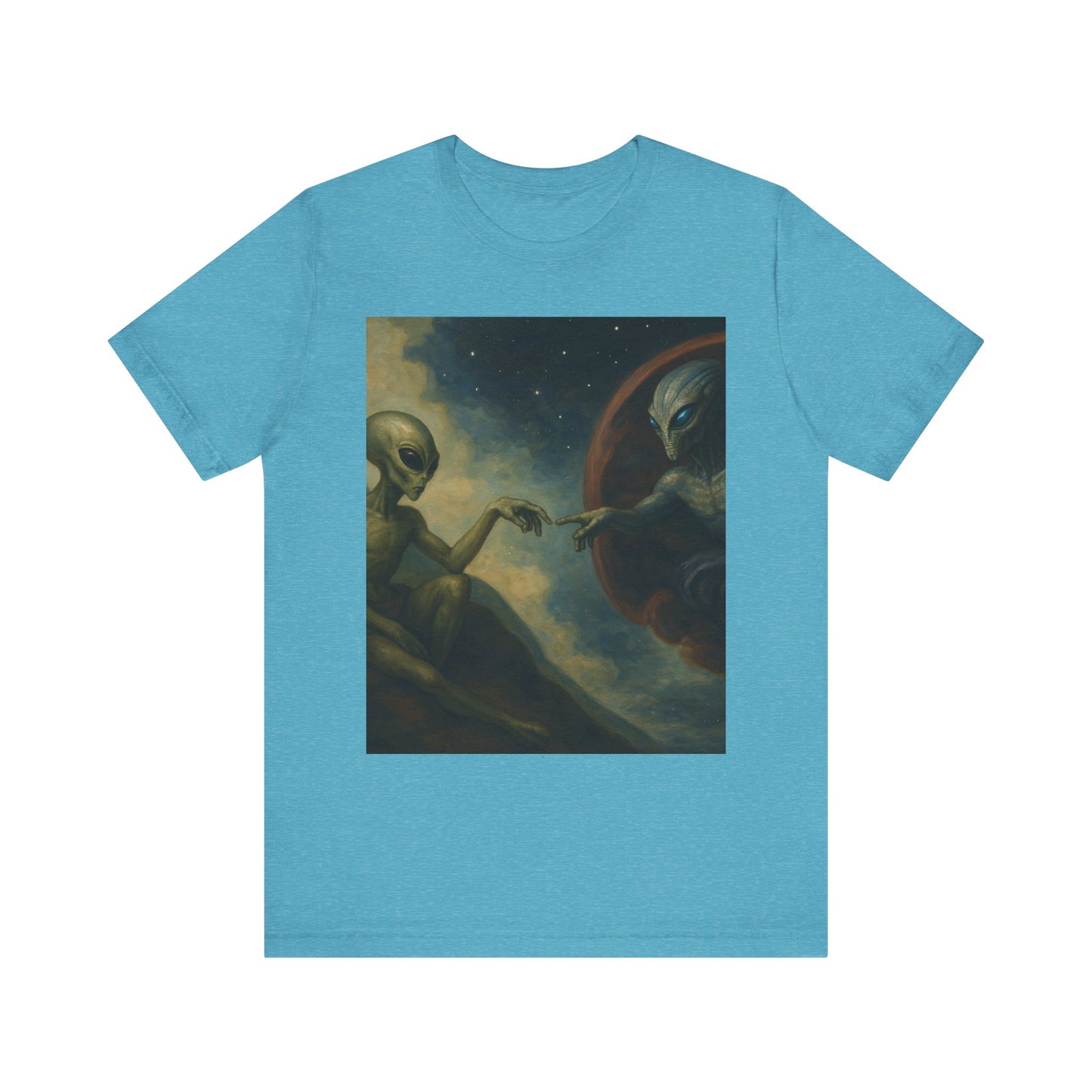 Alien Creation Tee — Cosmic Michelangelo Graphic T-Shirt