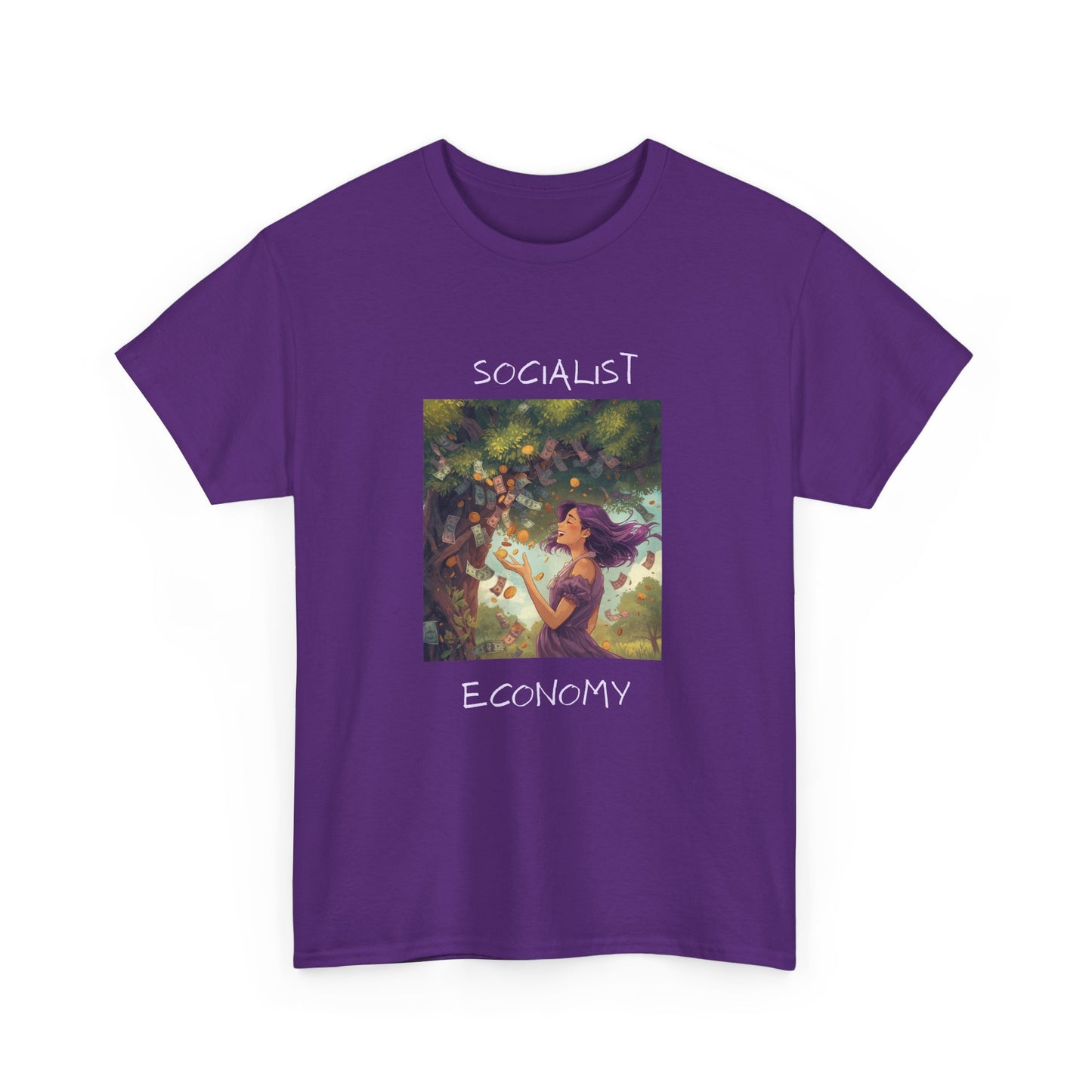 Socialist Economy Graphic Tee — Retro Fairy Illustration Political T‑Shirt