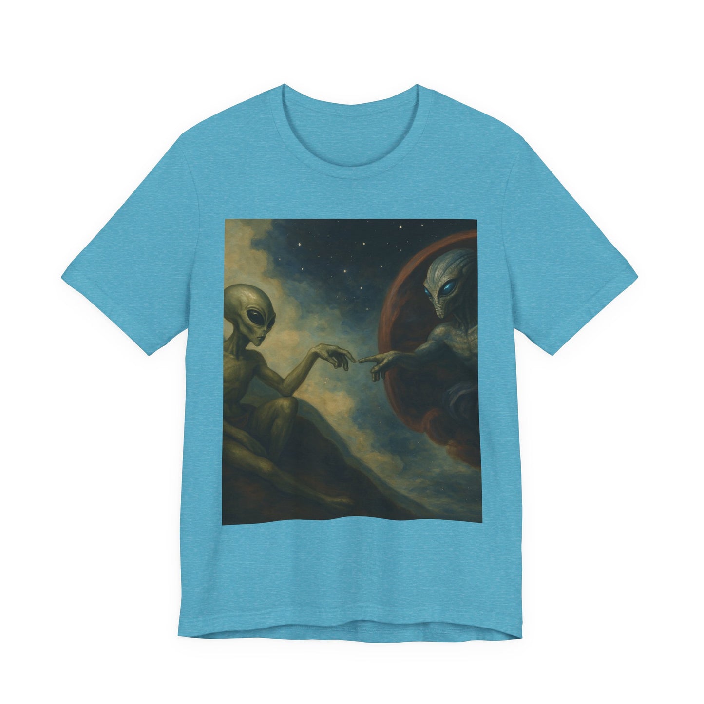 Alien Creation Tee — Cosmic Michelangelo Graphic T-Shirt