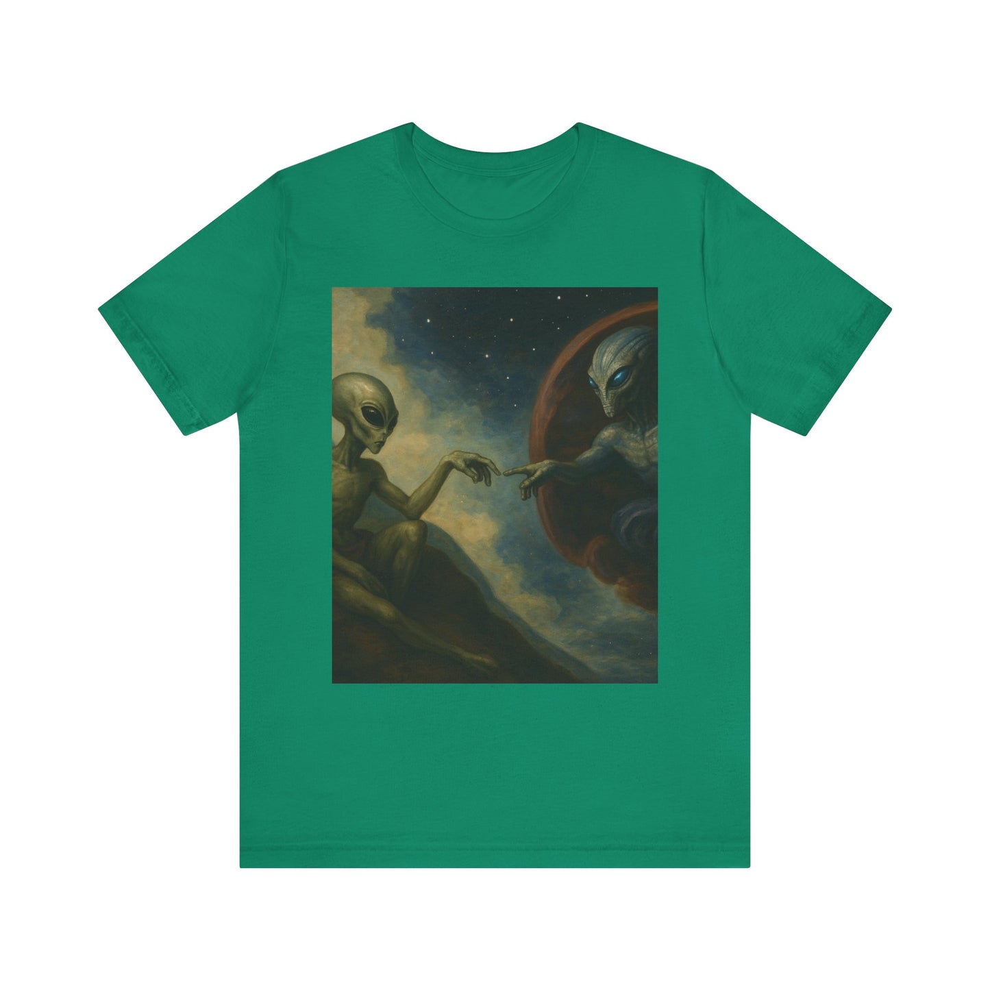 Alien Creation Tee — Cosmic Michelangelo Graphic T-Shirt