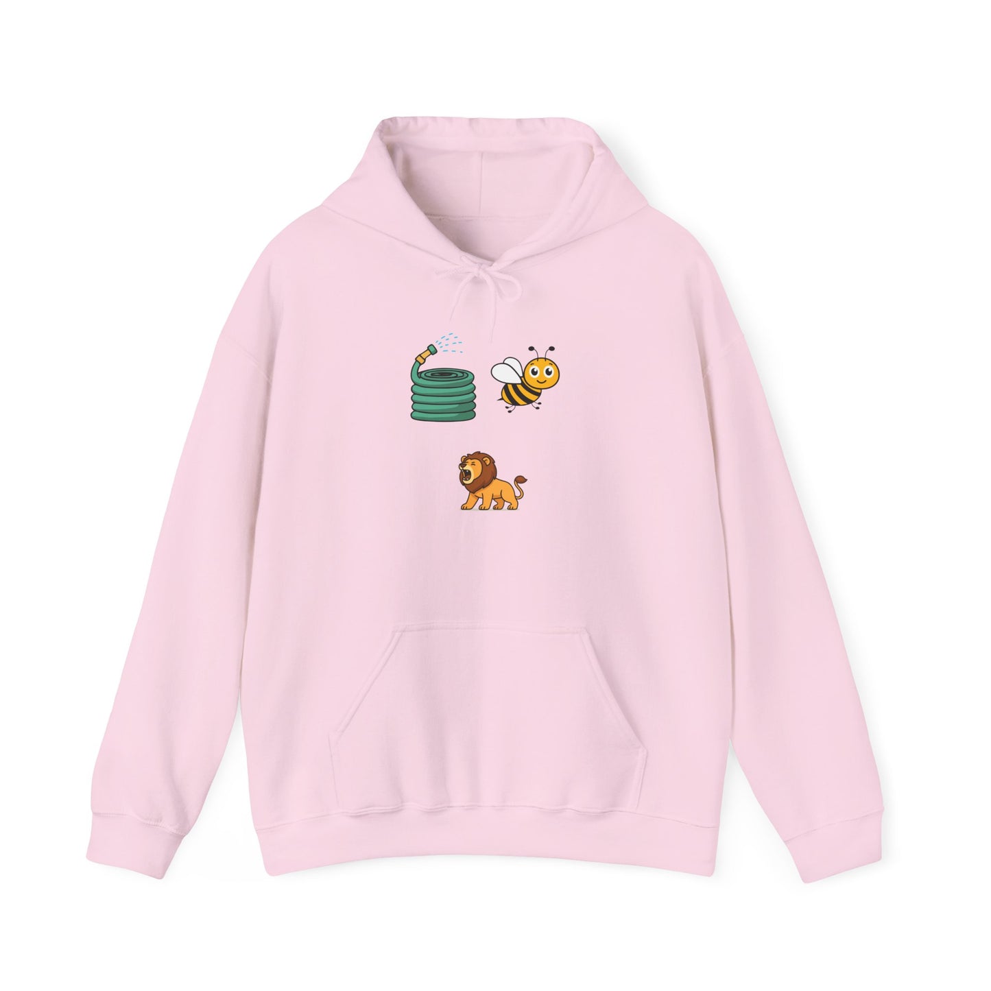 Hose Bee Lion Hoodie — Cute Emoji Puzzle Graphic Sweatshirt