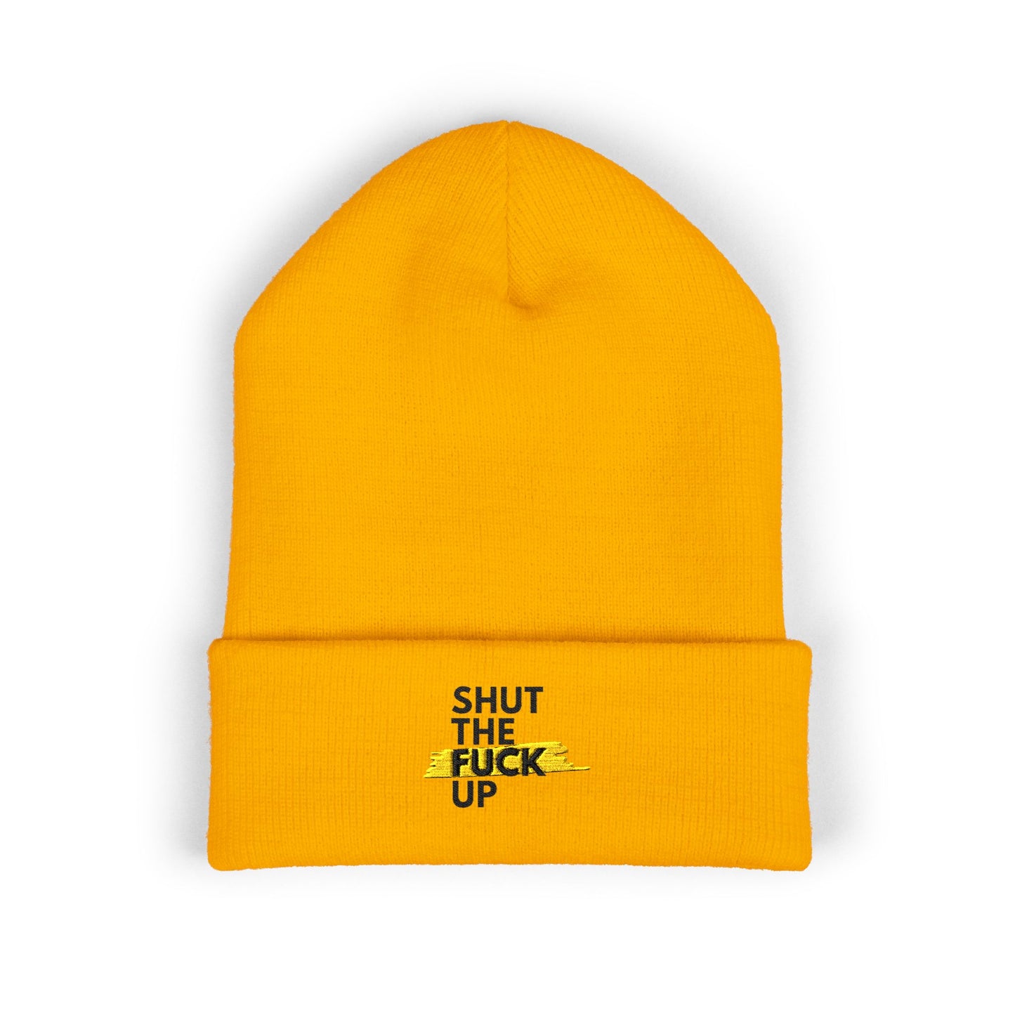 Embroidered "Shut The F*** Up" Cuffed Beanie — Bold Streetwear Winter Hat