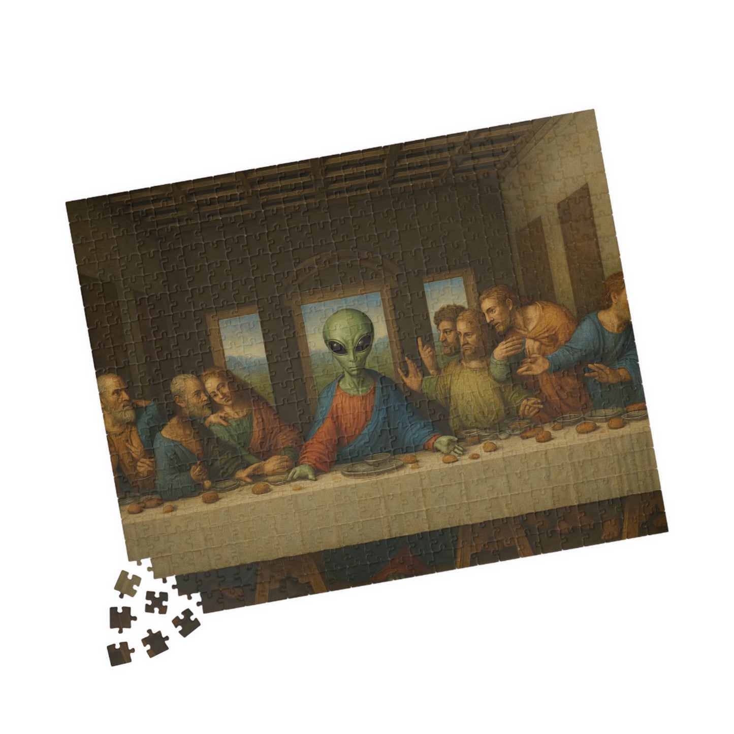 Alien Last Supper Puzzle — Surreal Pop Art Jigsaw (110/252/520/1014 pcs)