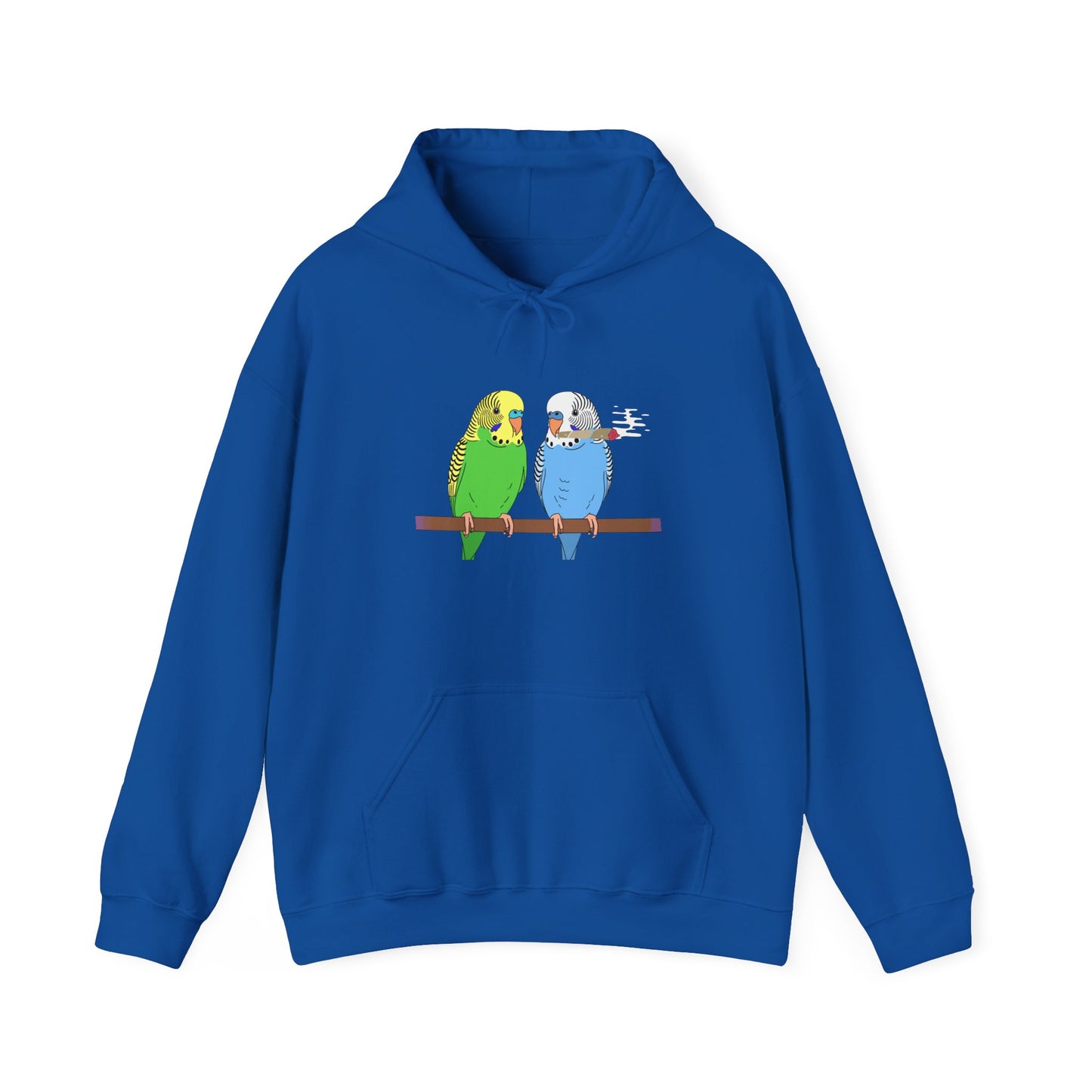 2 Birds 1 Stoned Hoodie – Cute Paired Budgerigar Bird Graphic Sweatshirt