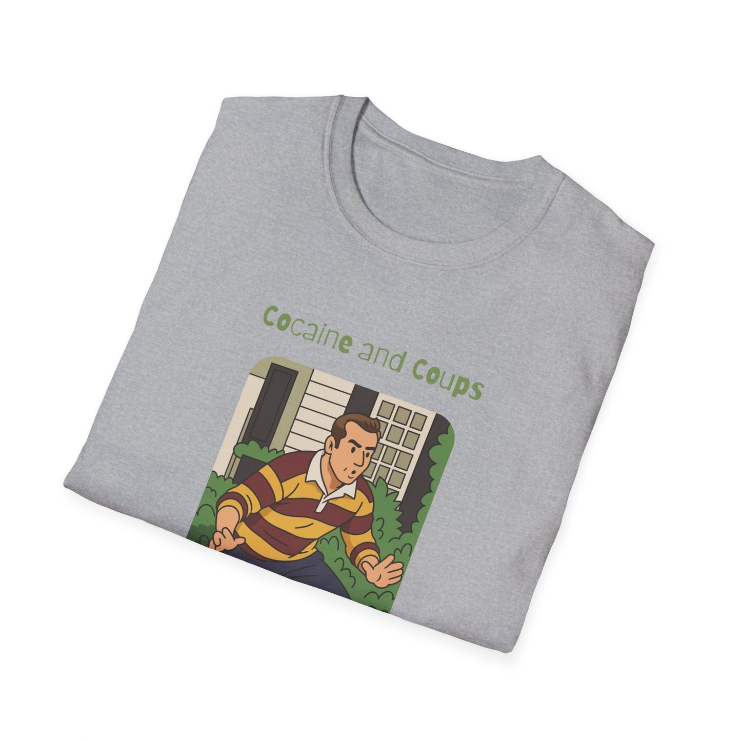 Rugby Player Illustration T-Shirt — 'Courage and Cupps' Vintage Sports Tee