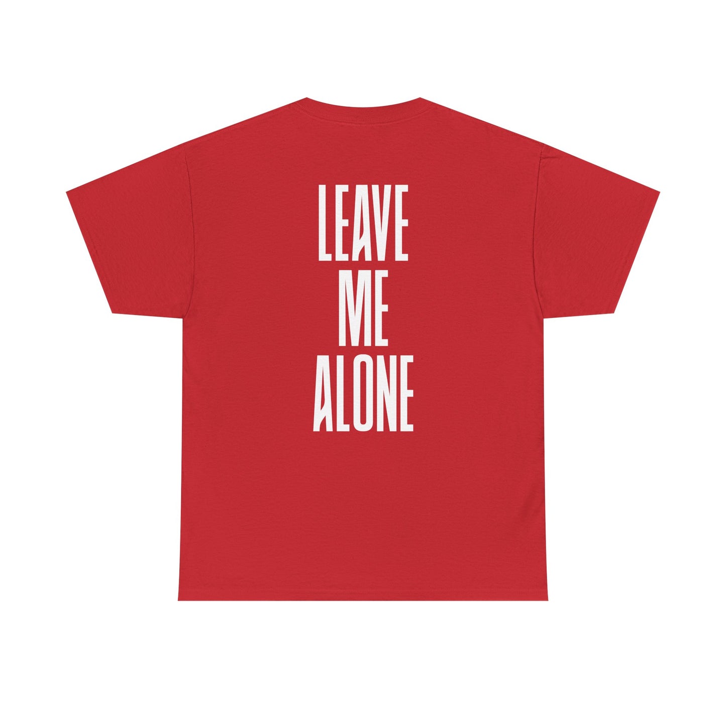 Leave Me Alone T‑Shirt — Bold Vertical Text Graphic Tee