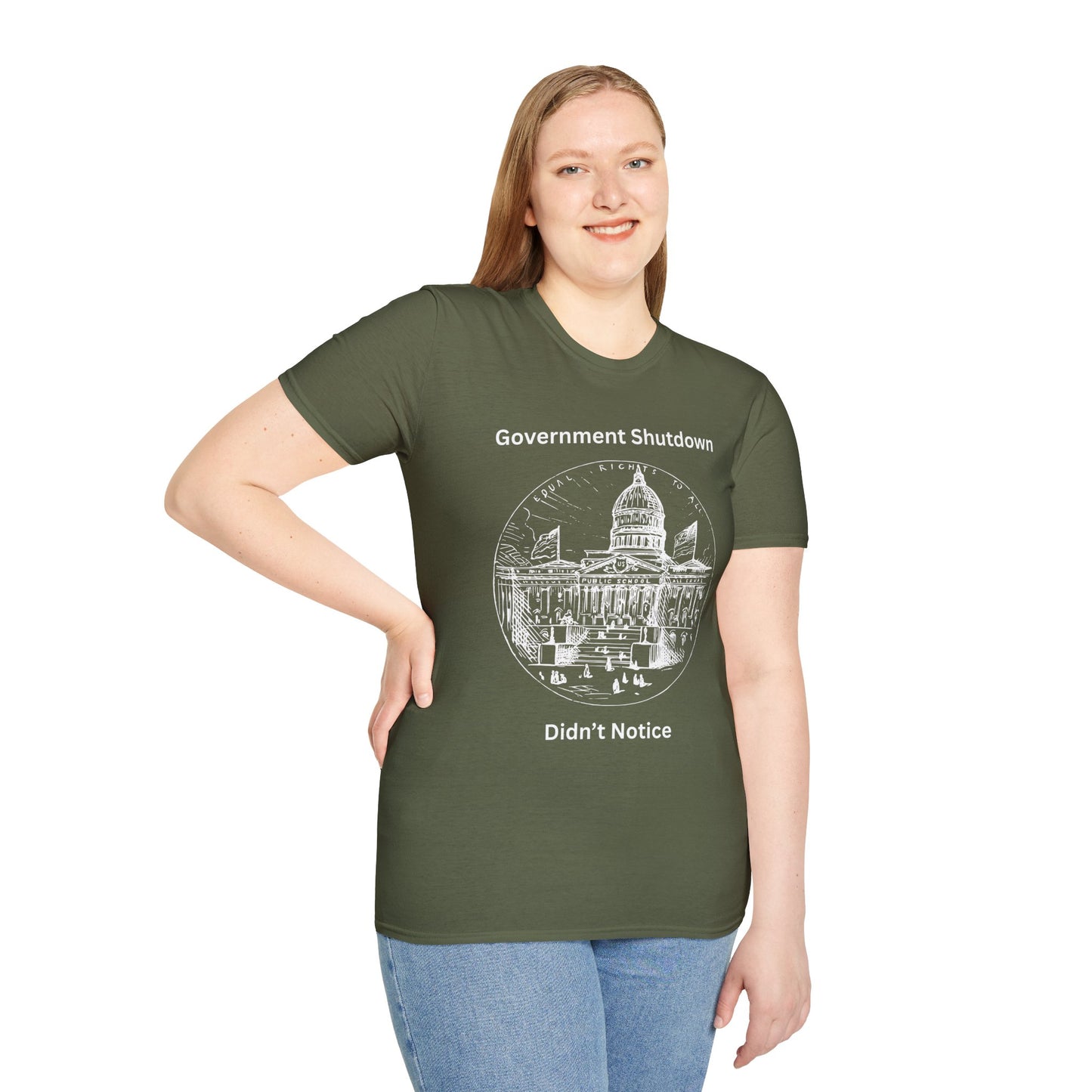 Government Shutdown Didn't Notice T-Shirt — Capitol Graphic Political Humor Tee