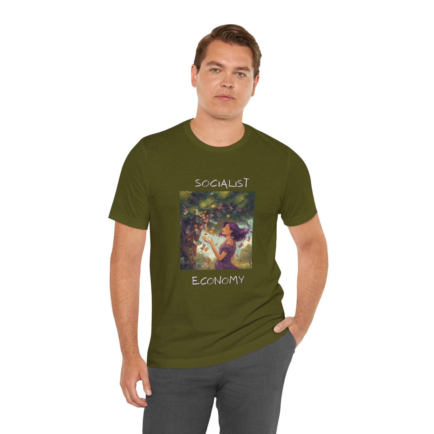 Socialist Economy Graphic Tee — Whimsical Nature Illustration T-Shirt