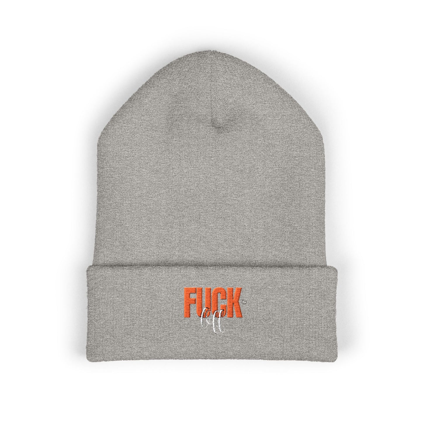 Embroidered 'Fury' Cuffed Beanie – Bold Yellow Knit Hat