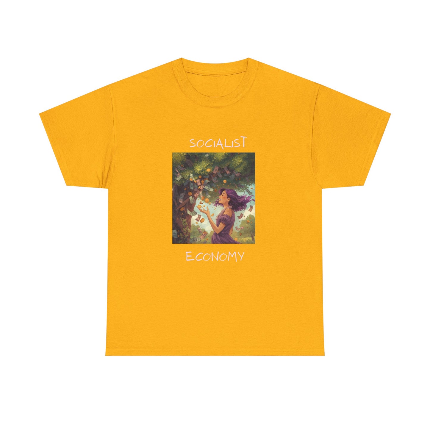 Socialist Economy Graphic Tee — Retro Fairy Illustration Political T‑Shirt