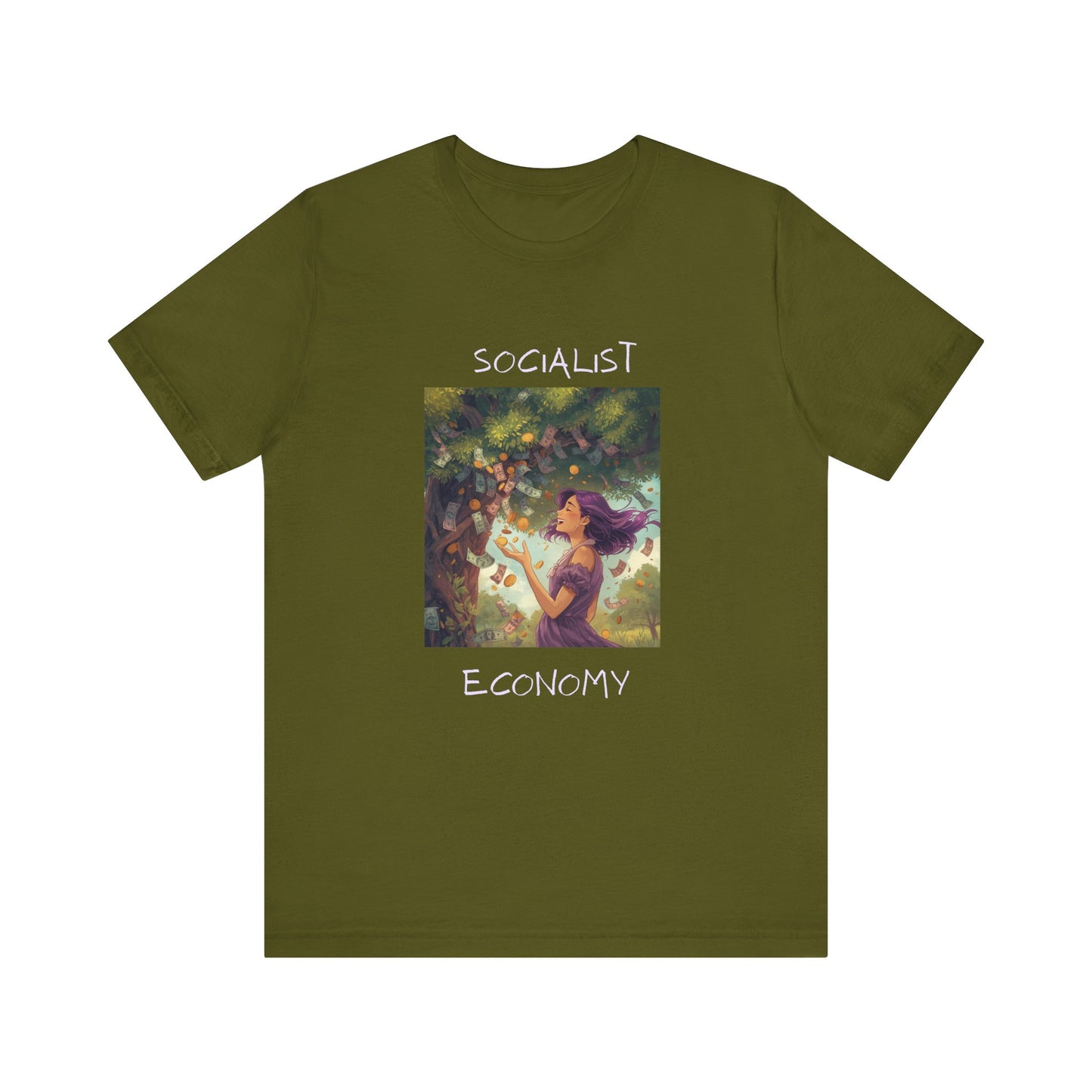 Socialist Economy Graphic Tee — Whimsical Nature Illustration T-Shirt