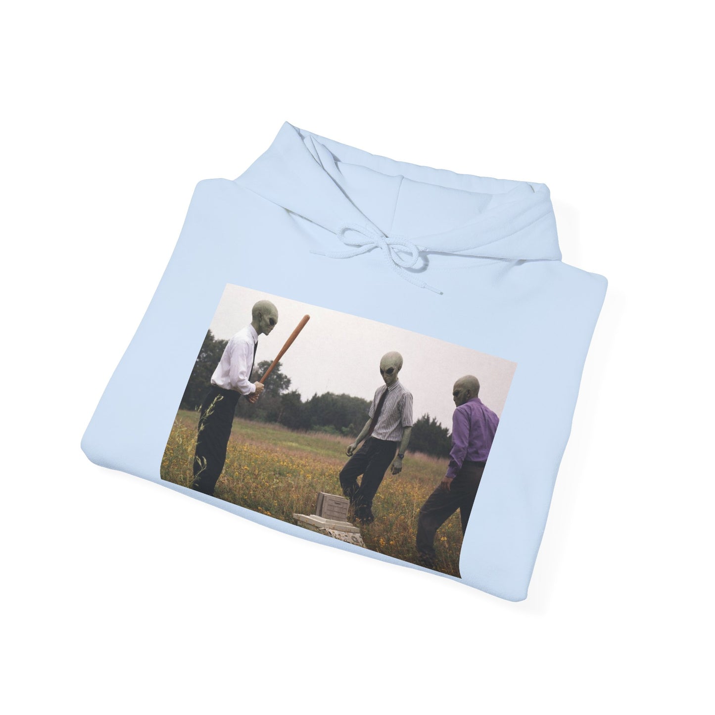 Hoodie — Vintage Field Photo Crew Baseball Bat Retro Graphic Hoodie