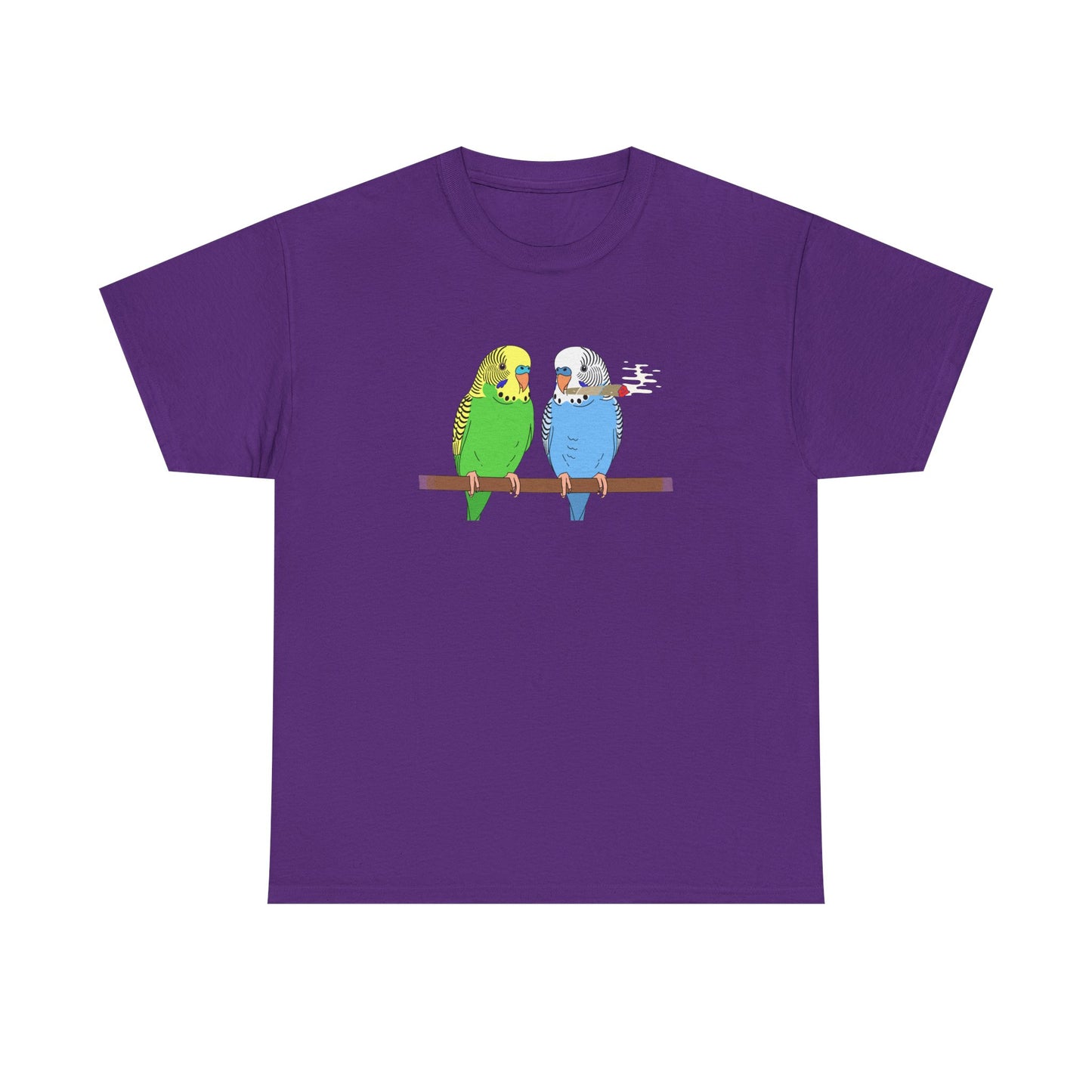 2 Birds 1 Stoned T-Shirt — Cute Parakeet Pair Graphic Tee