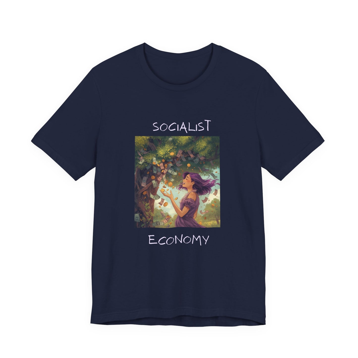 Socialist Economy Graphic Tee — Whimsical Nature Illustration T-Shirt