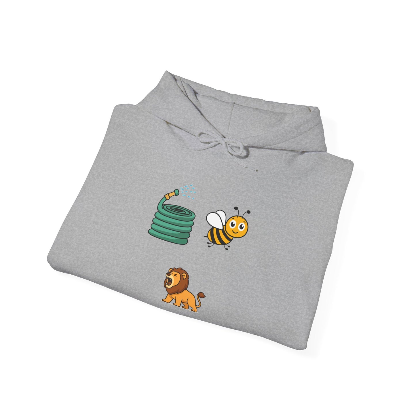 Hose Bee Lion Hoodie — Cute Emoji Puzzle Graphic Sweatshirt