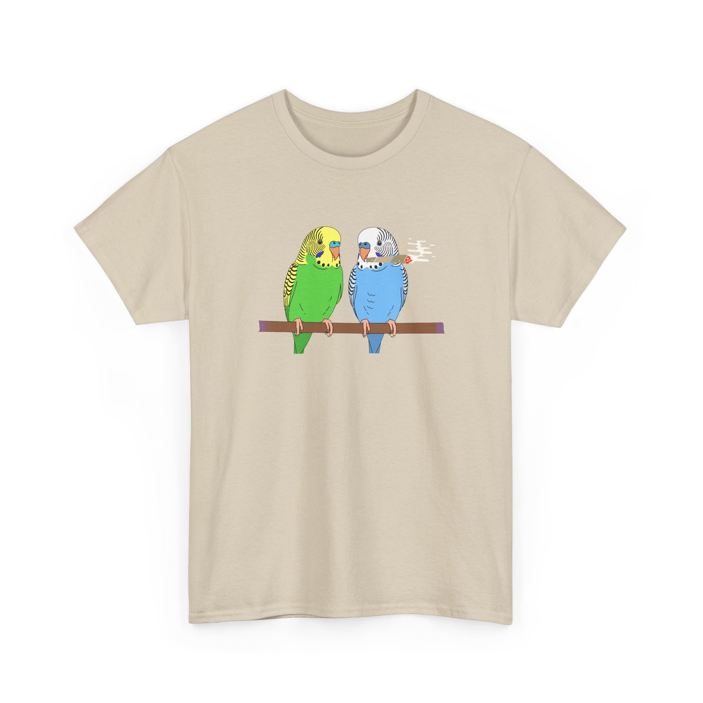 2 Birds 1 Stoned T-Shirt — Cute Parakeet Pair Graphic Tee