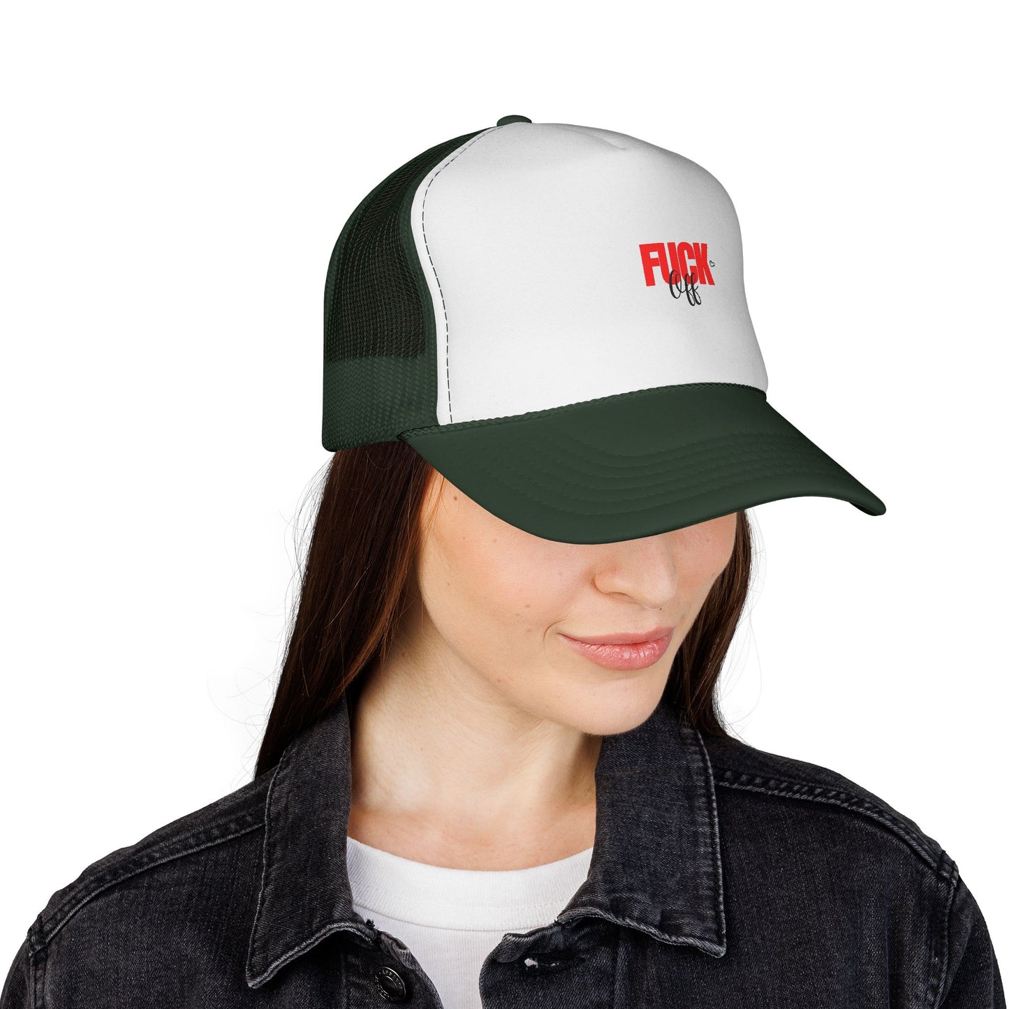 Trucker Cap — Distressed Red 'F***' Logo Mesh Hat