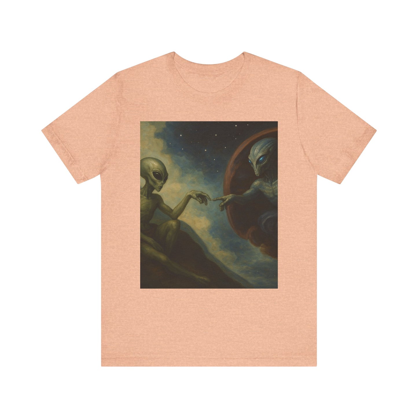 Alien Creation Tee — Cosmic Michelangelo Graphic T-Shirt