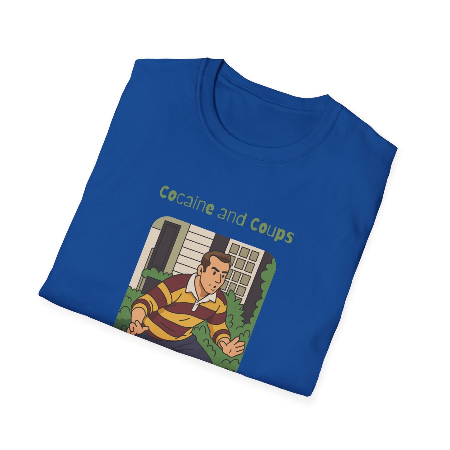 Rugby Player Illustration T-Shirt — 'Courage and Cupps' Vintage Sports Tee
