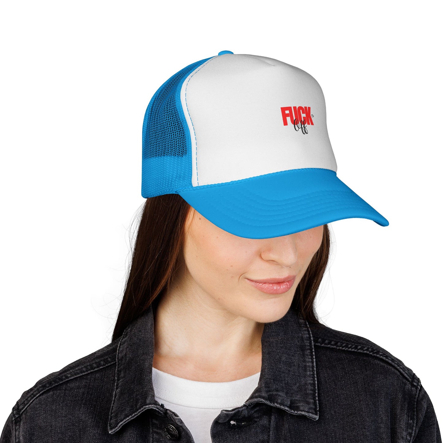 Trucker Cap — Distressed Red 'F***' Logo Mesh Hat