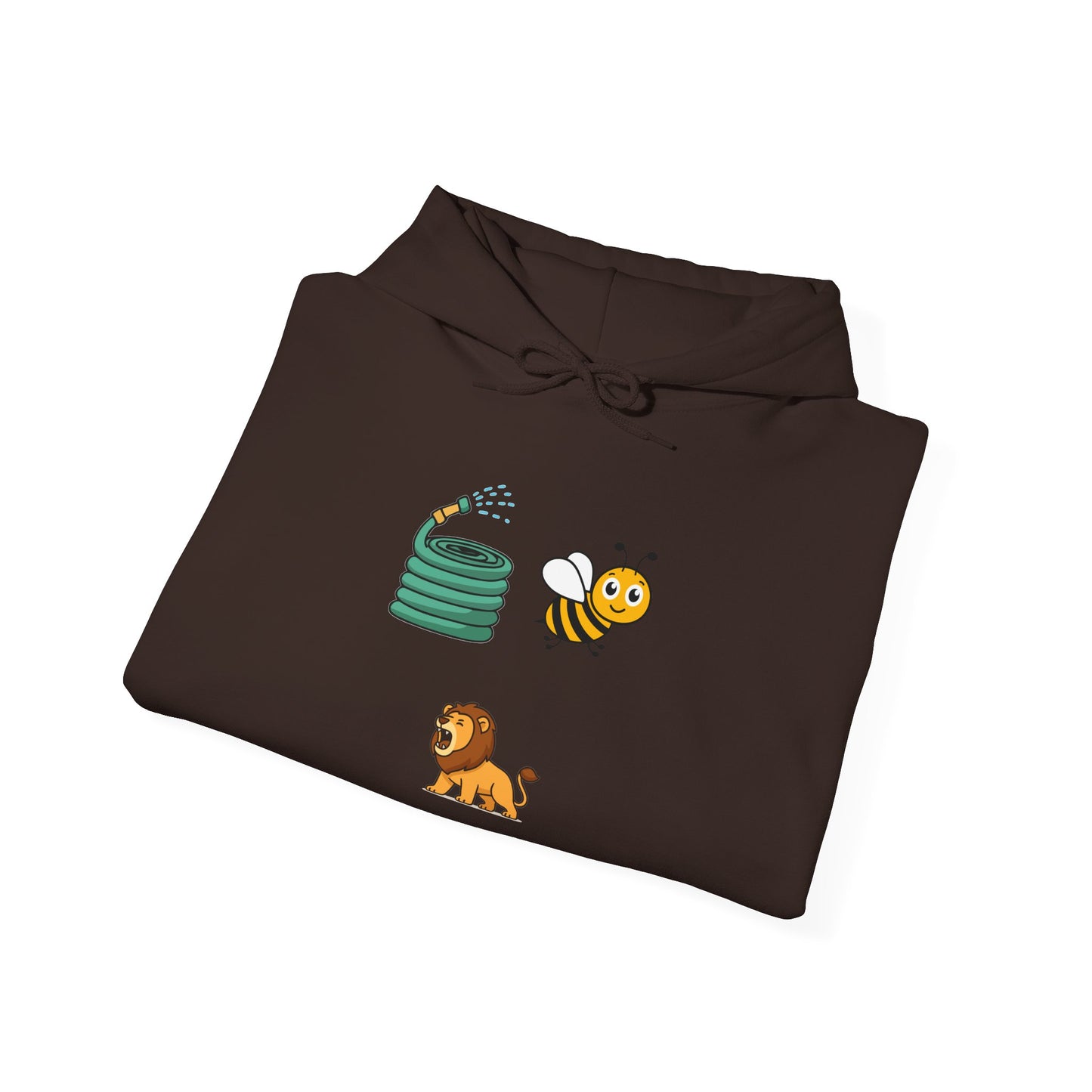 Hose Bee Lion Hoodie — Cute Emoji Puzzle Graphic Sweatshirt