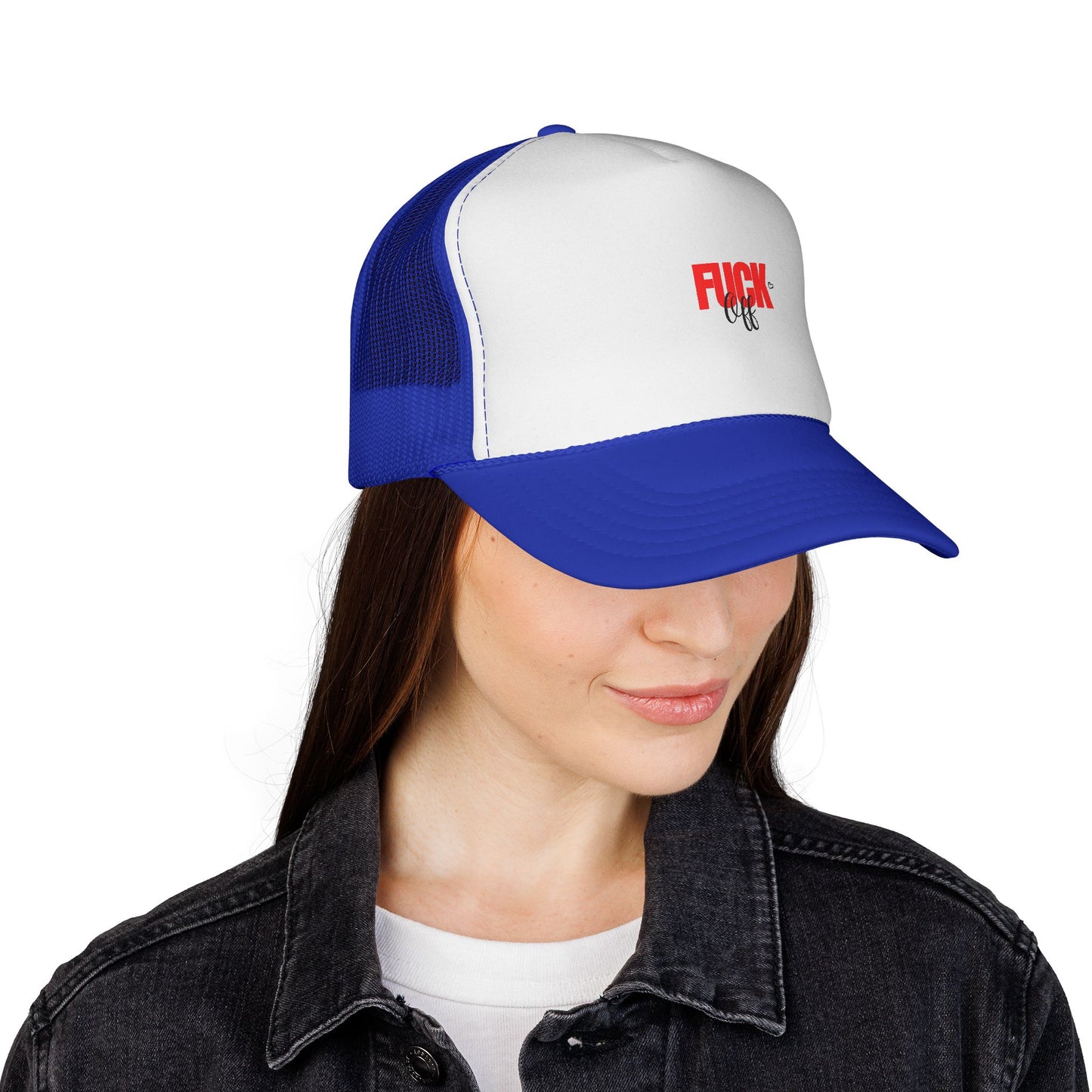 Trucker Cap — Distressed Red 'F***' Logo Mesh Hat