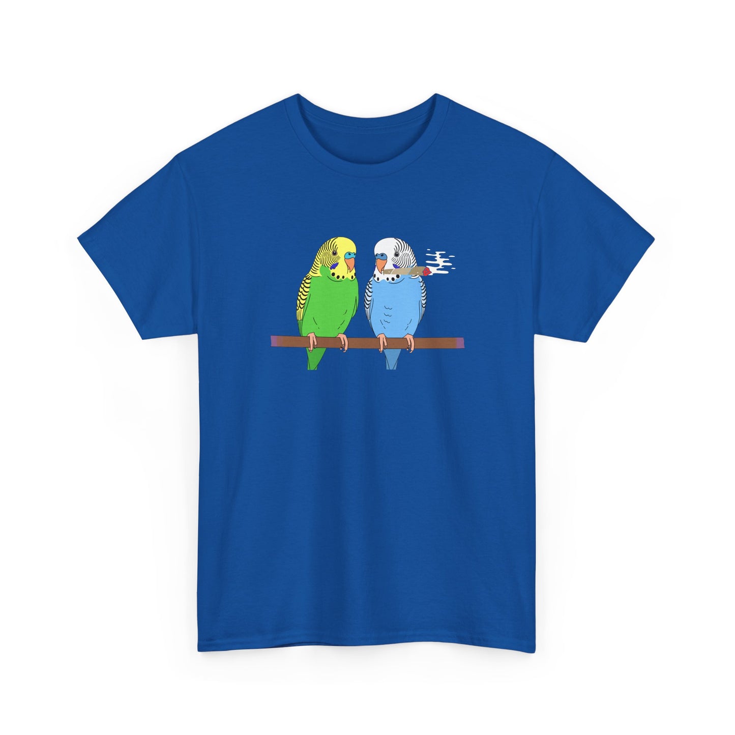 2 Birds 1 Stoned T-Shirt — Cute Parakeet Pair Graphic Tee