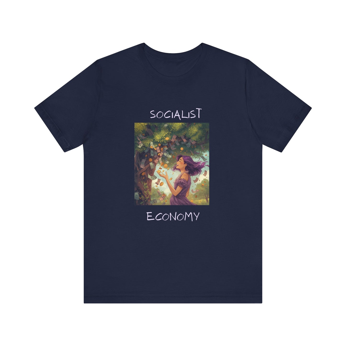 Socialist Economy Graphic Tee — Whimsical Nature Illustration T-Shirt