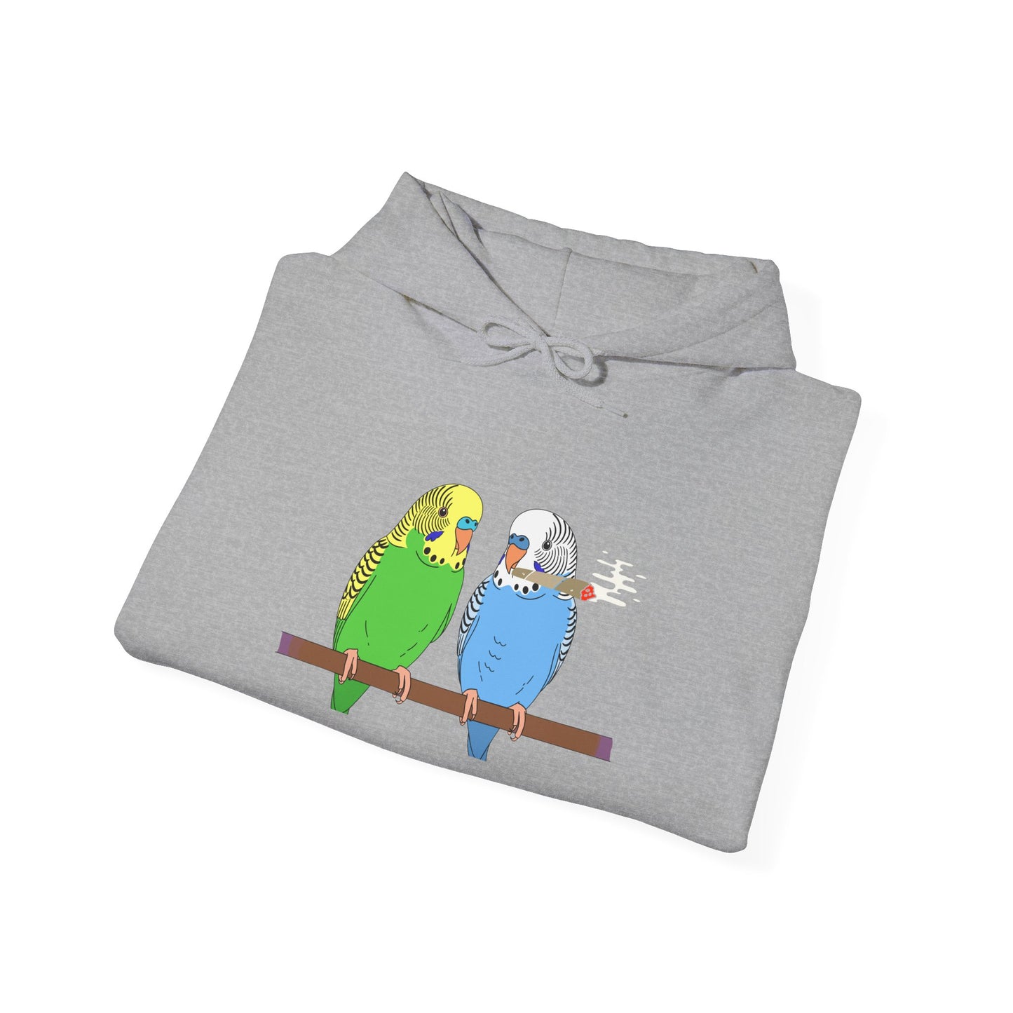 2 Birds 1 Stoned Hoodie – Cute Paired Budgerigar Bird Graphic Sweatshirt