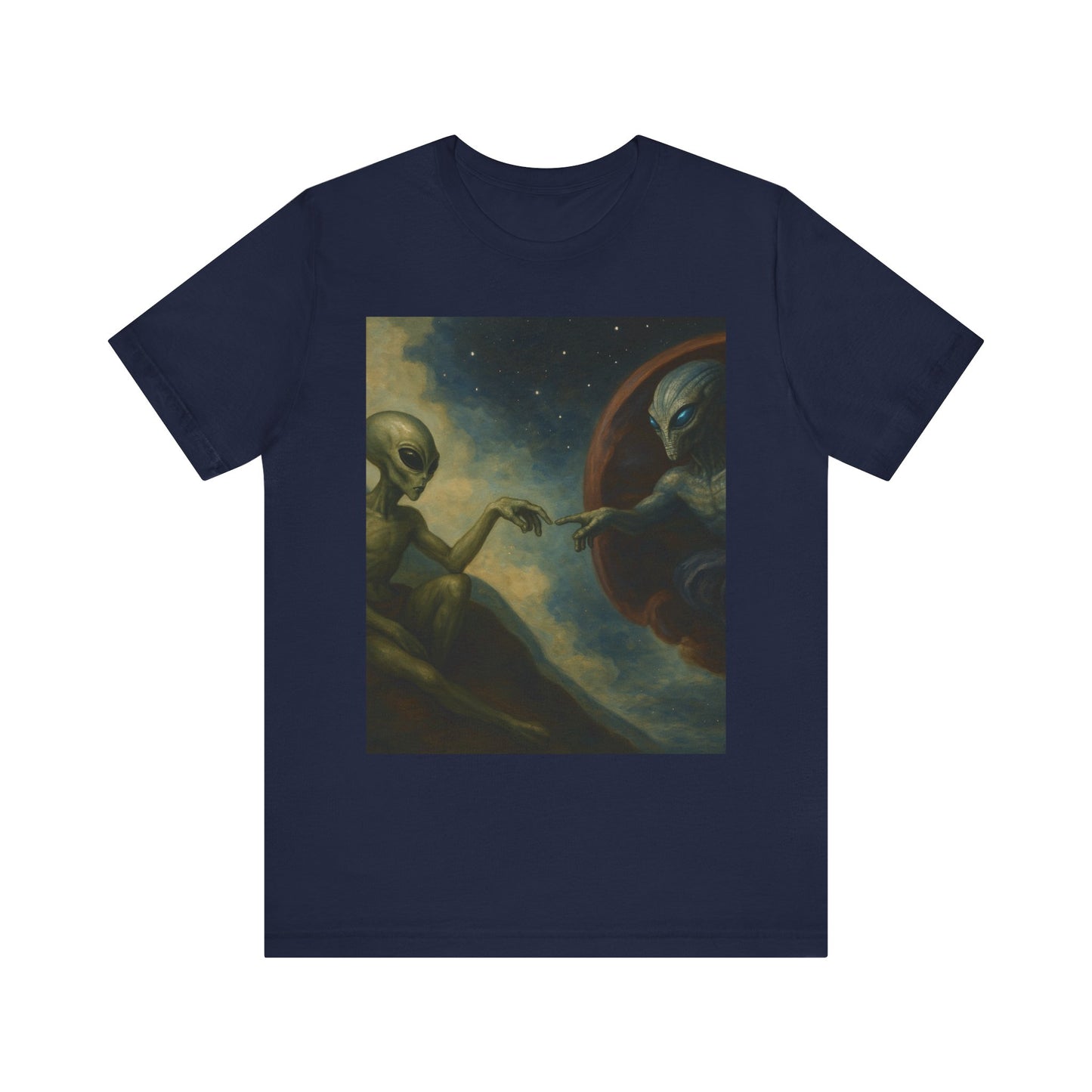 Alien Creation Tee — Cosmic Michelangelo Graphic T-Shirt