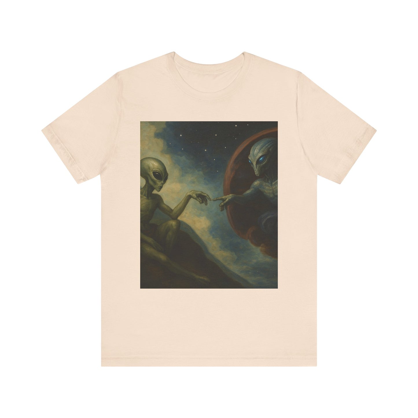 Alien Creation Tee — Cosmic Michelangelo Graphic T-Shirt