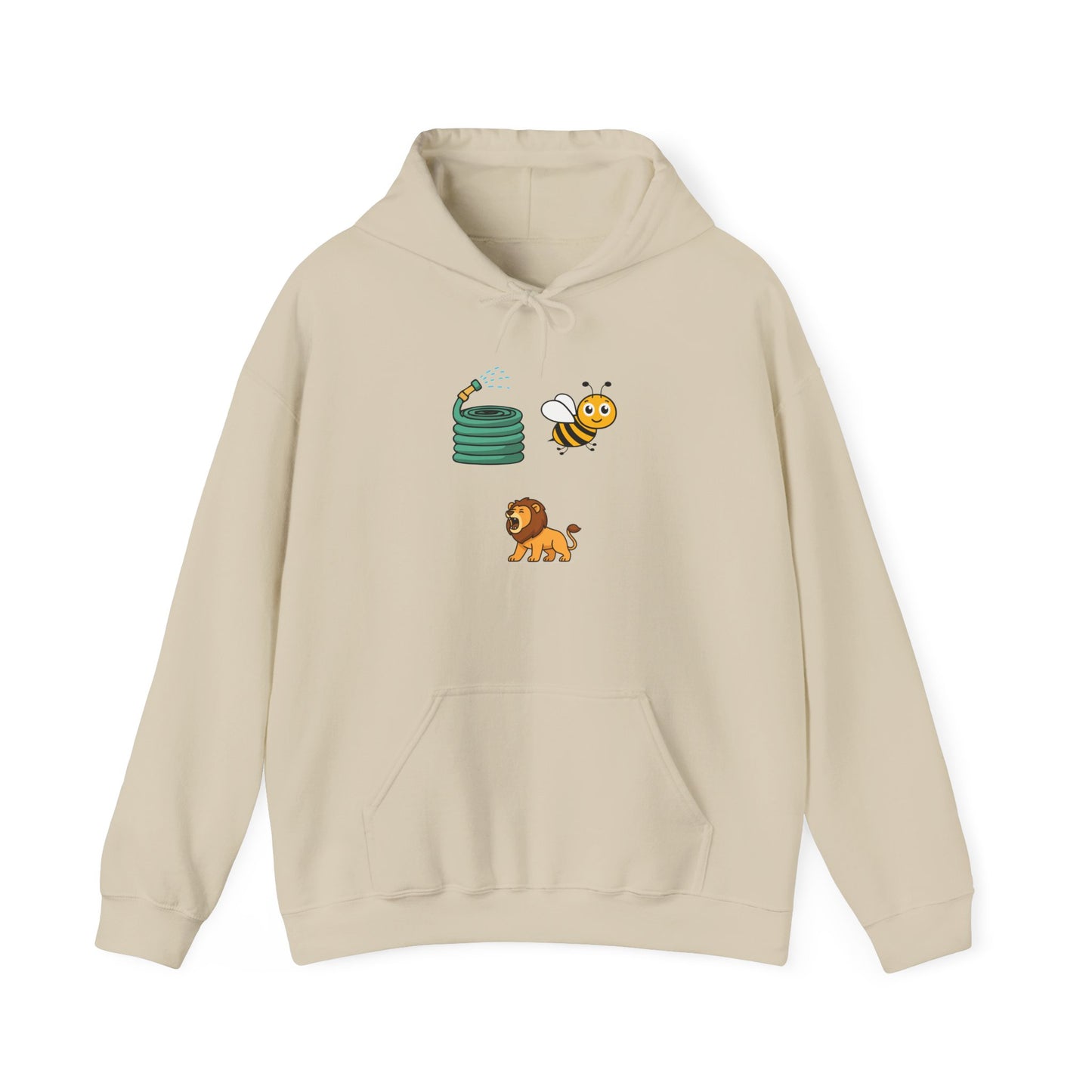 Hose Bee Lion Hoodie — Cute Emoji Puzzle Graphic Sweatshirt