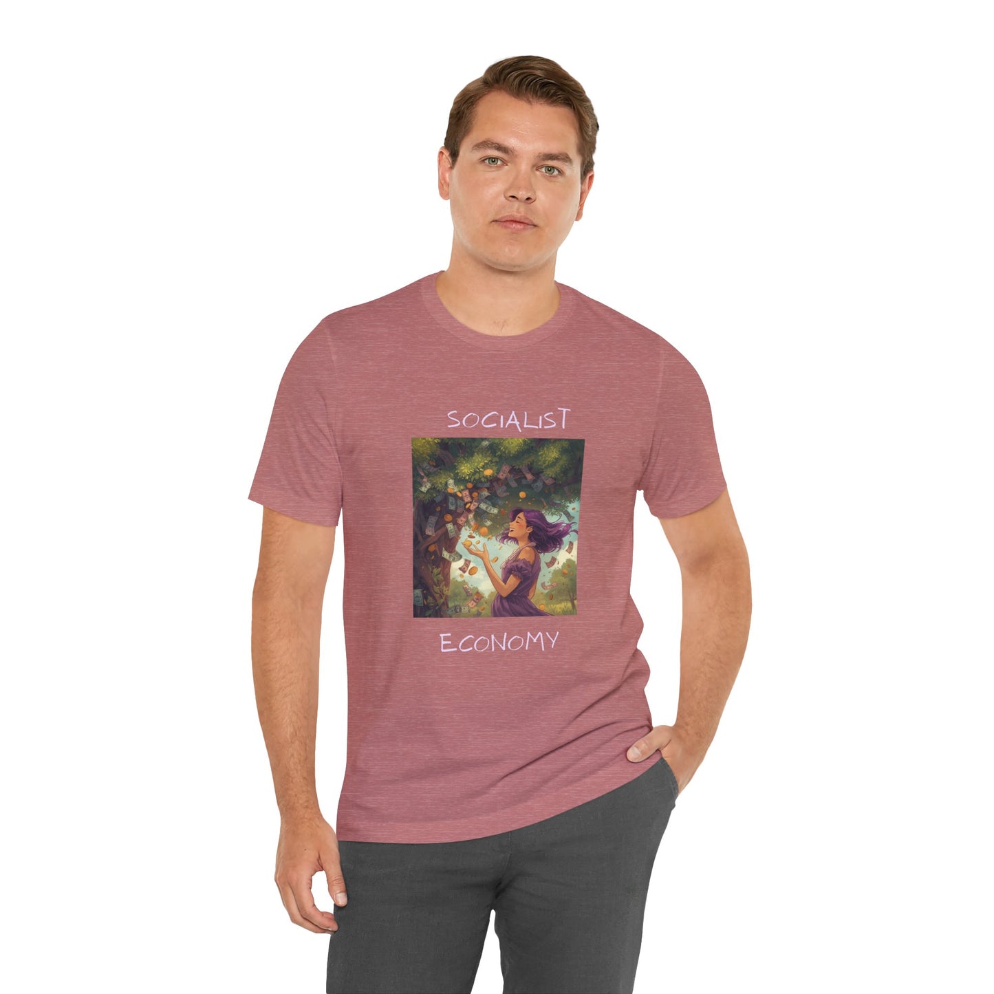 Socialist Economy Graphic Tee — Whimsical Nature Illustration T-Shirt