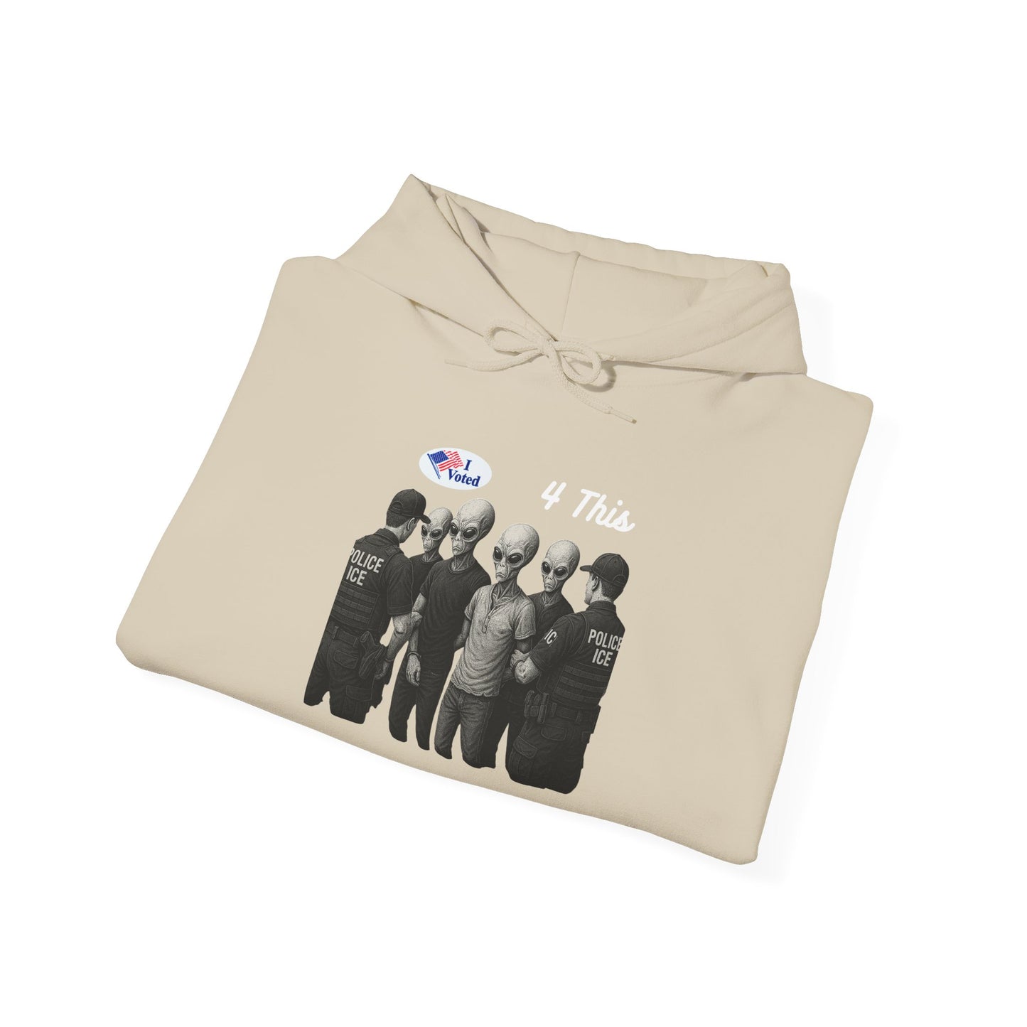 Alien Family Hoodie — Funny 'I Voted' Sticker Graphic Pullover
