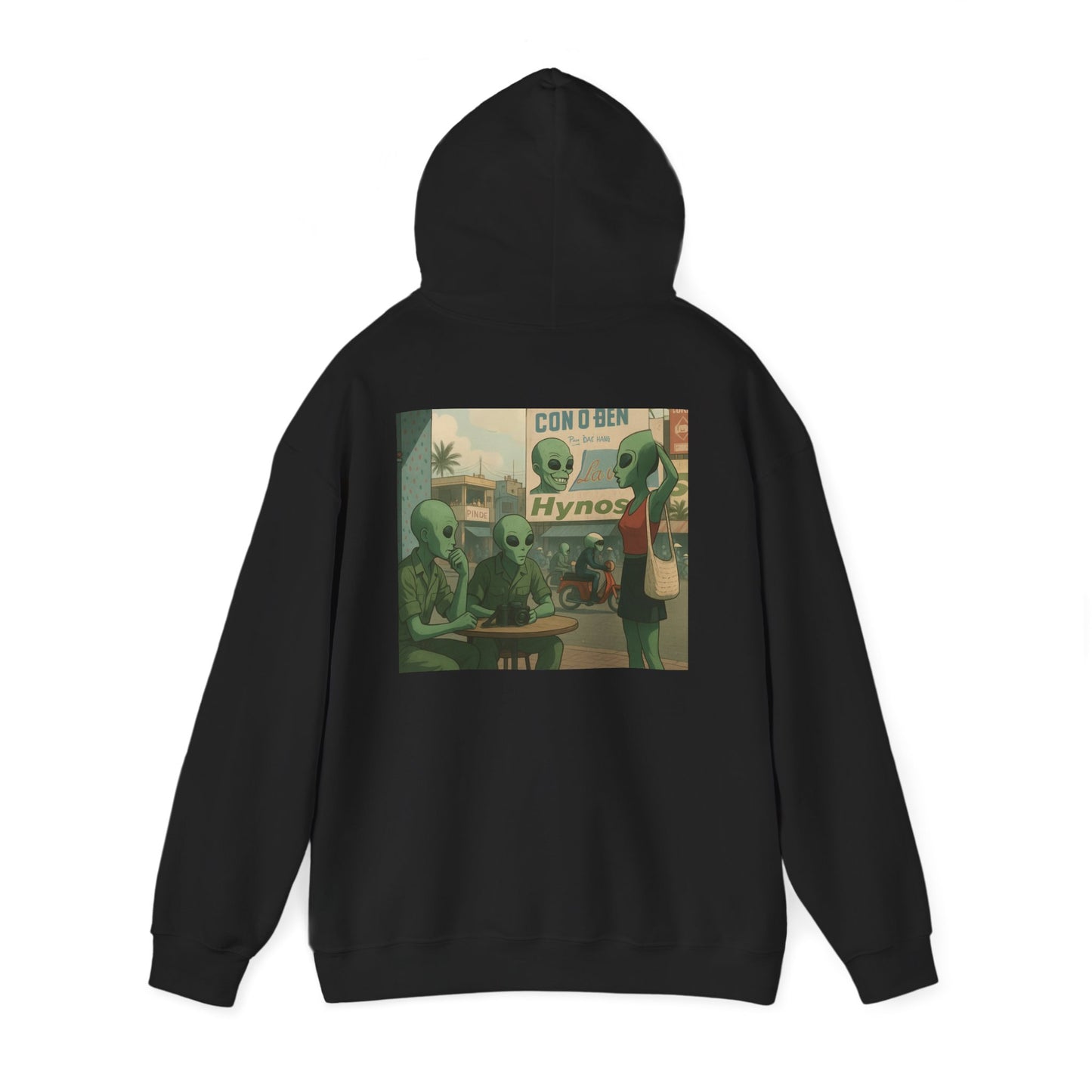 Alien Full Metal Jacket Hoodie – Retro Cartoon Extraterrestrial Scene Sweatshirt