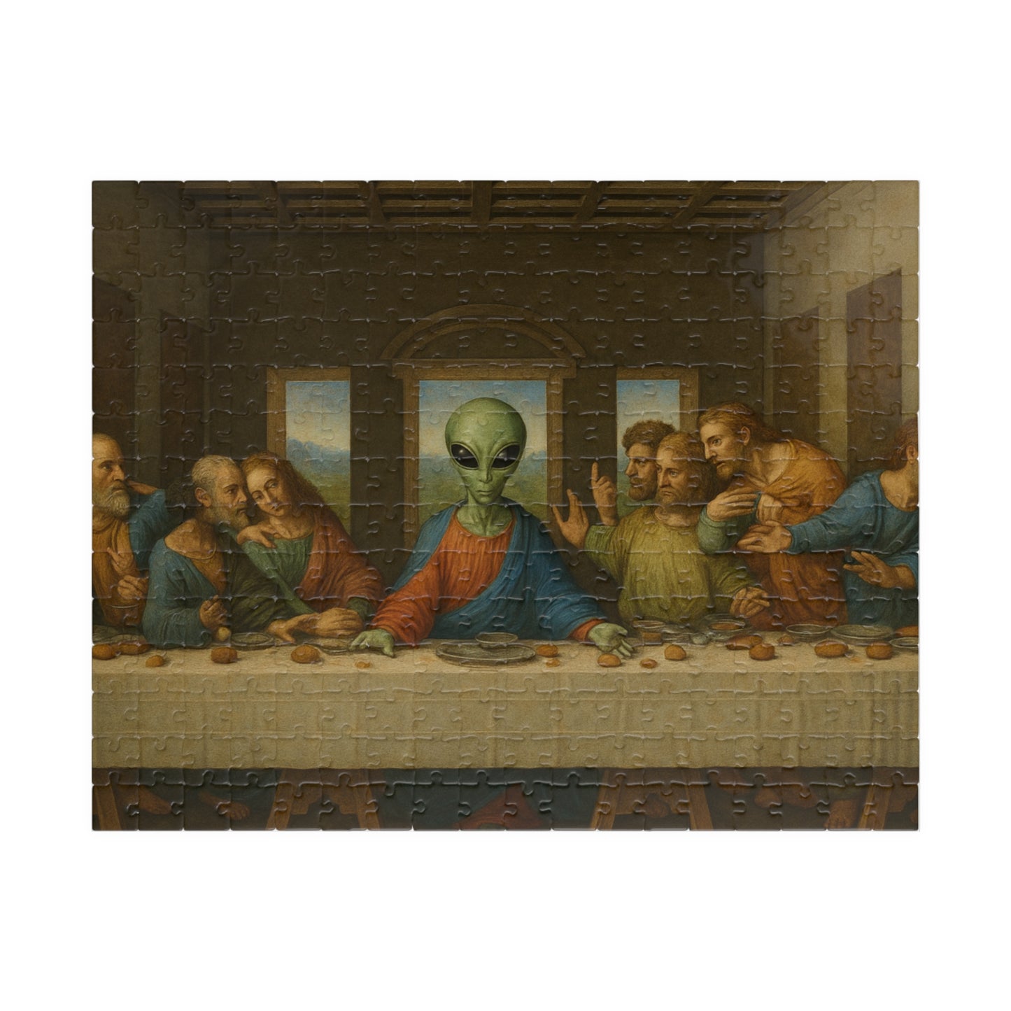 Alien Last Supper Puzzle — Surreal Pop Art Jigsaw (110/252/520/1014 pcs)