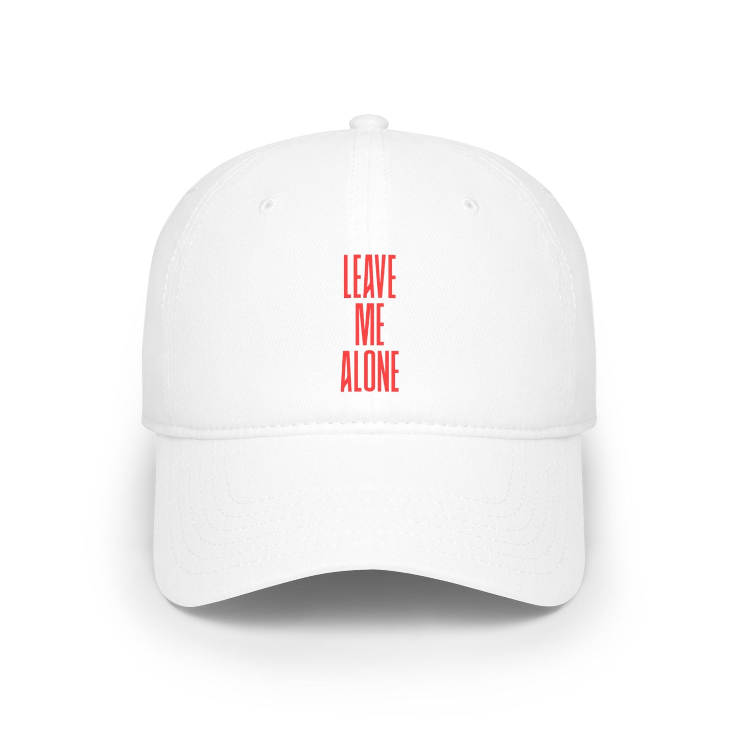 Low Profile Cap — 'Leave Me Alone' Minimalist Black Baseball Hat