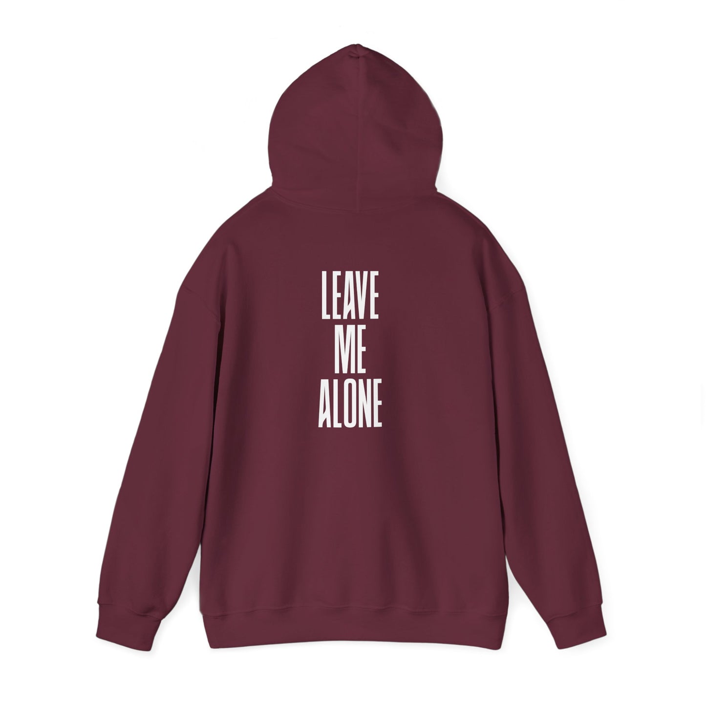 Hoodie - 'Leave Me Alone' Minimalist Black Graphic Hoodie
