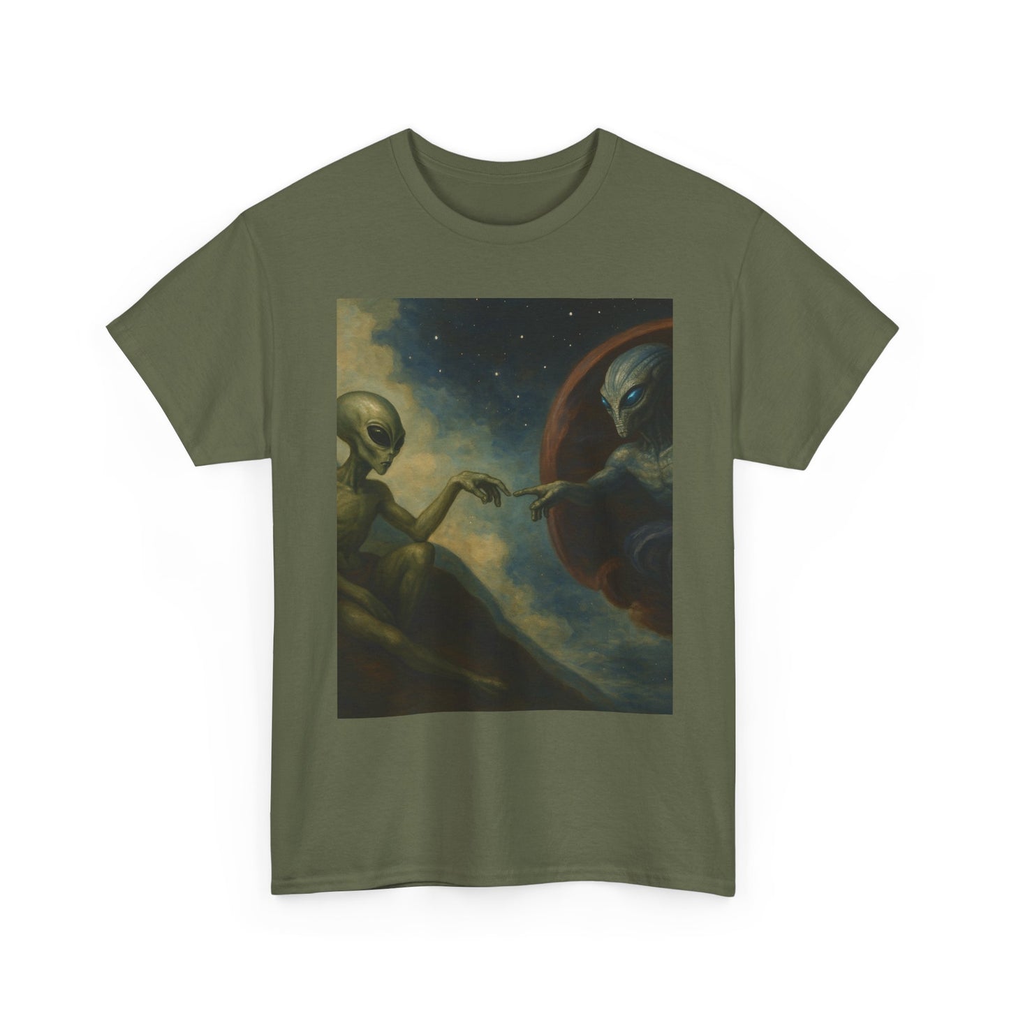 Alien Creation T-Shirt — Retro Cosmic Art Tee