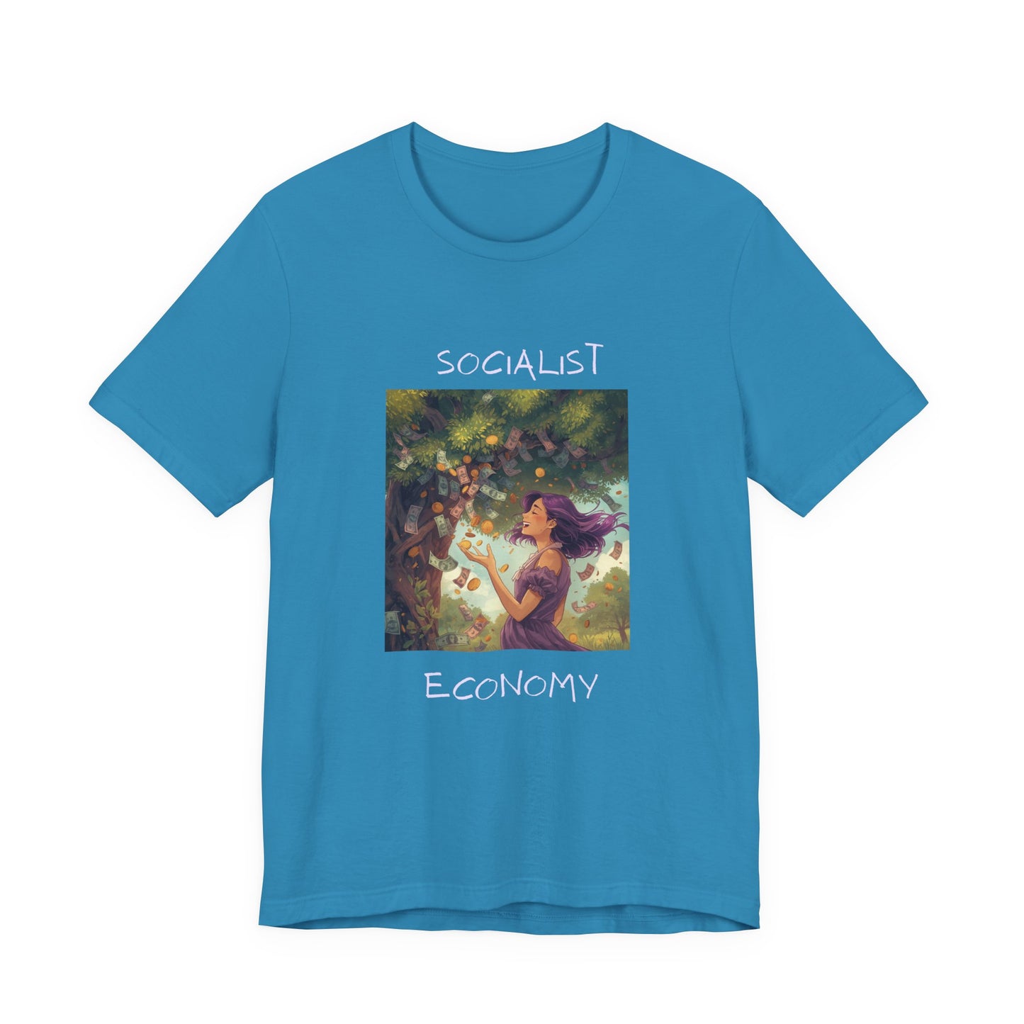 Socialist Economy Graphic Tee — Whimsical Nature Illustration T-Shirt