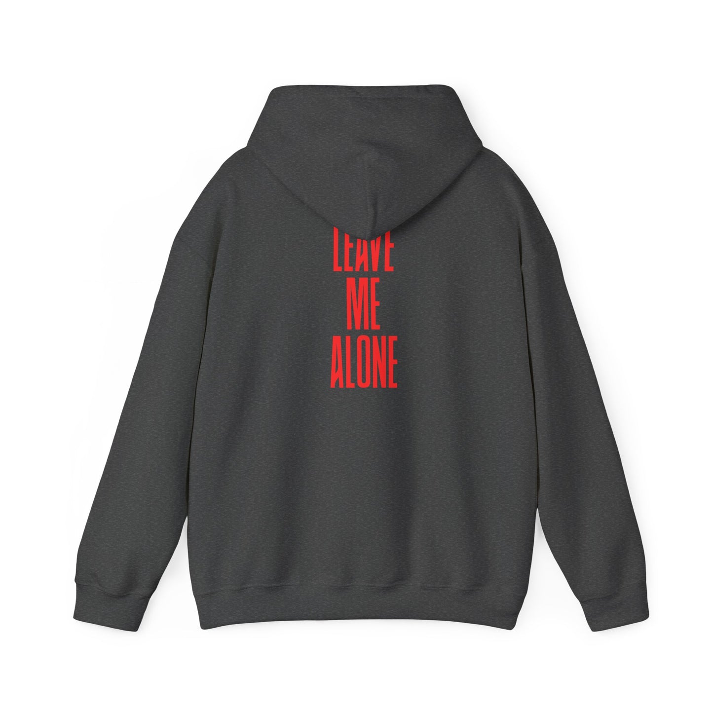 Leave Me Alone Hoodie — Minimal Pink Text Graphic Hooded Sweatshirt