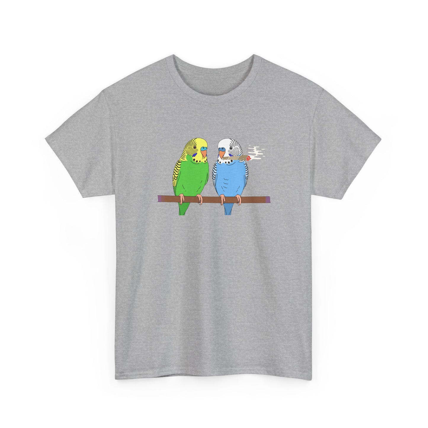 2 Birds 1 Stoned T-Shirt — Cute Parakeet Pair Graphic Tee