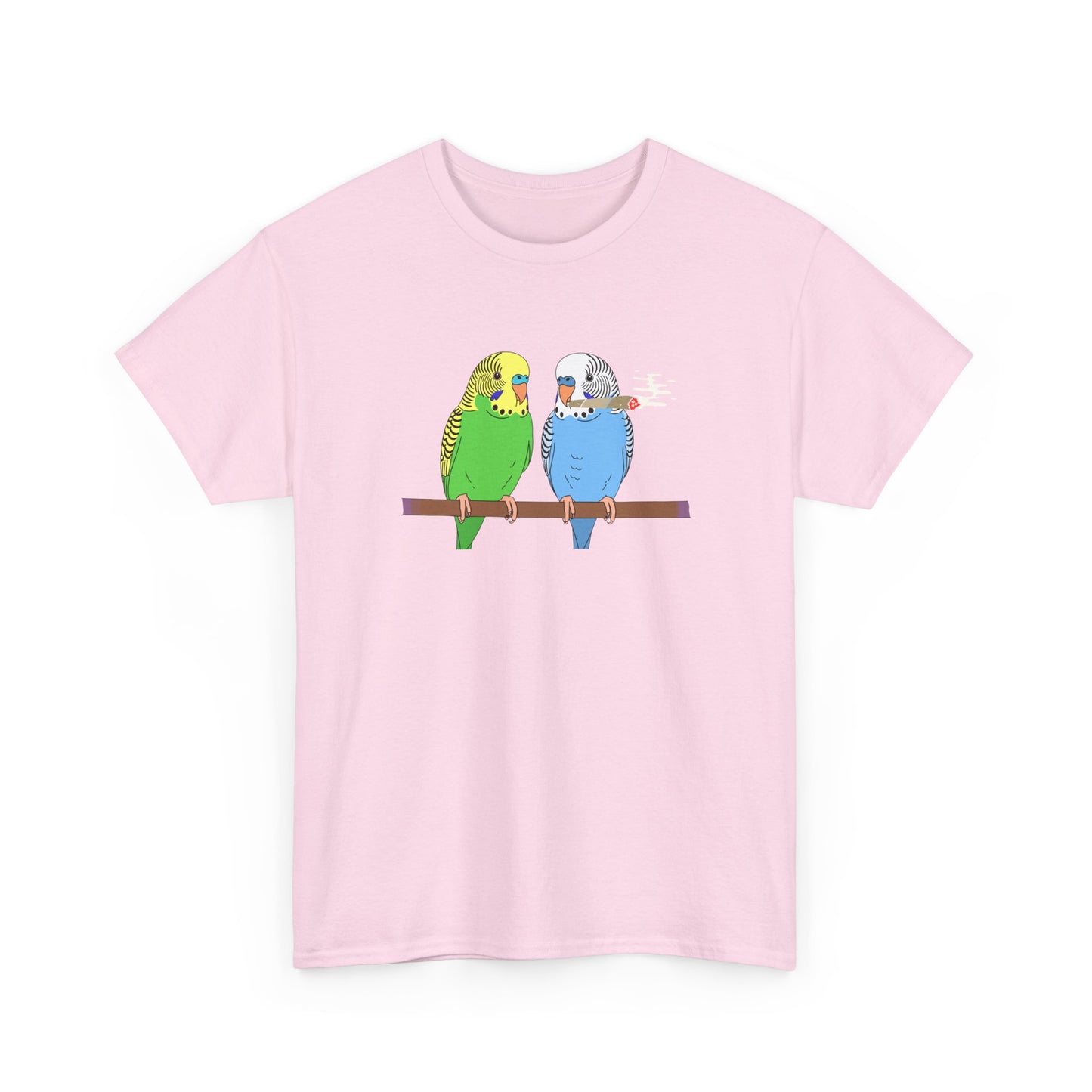 2 Birds 1 Stoned T-Shirt — Cute Parakeet Pair Graphic Tee