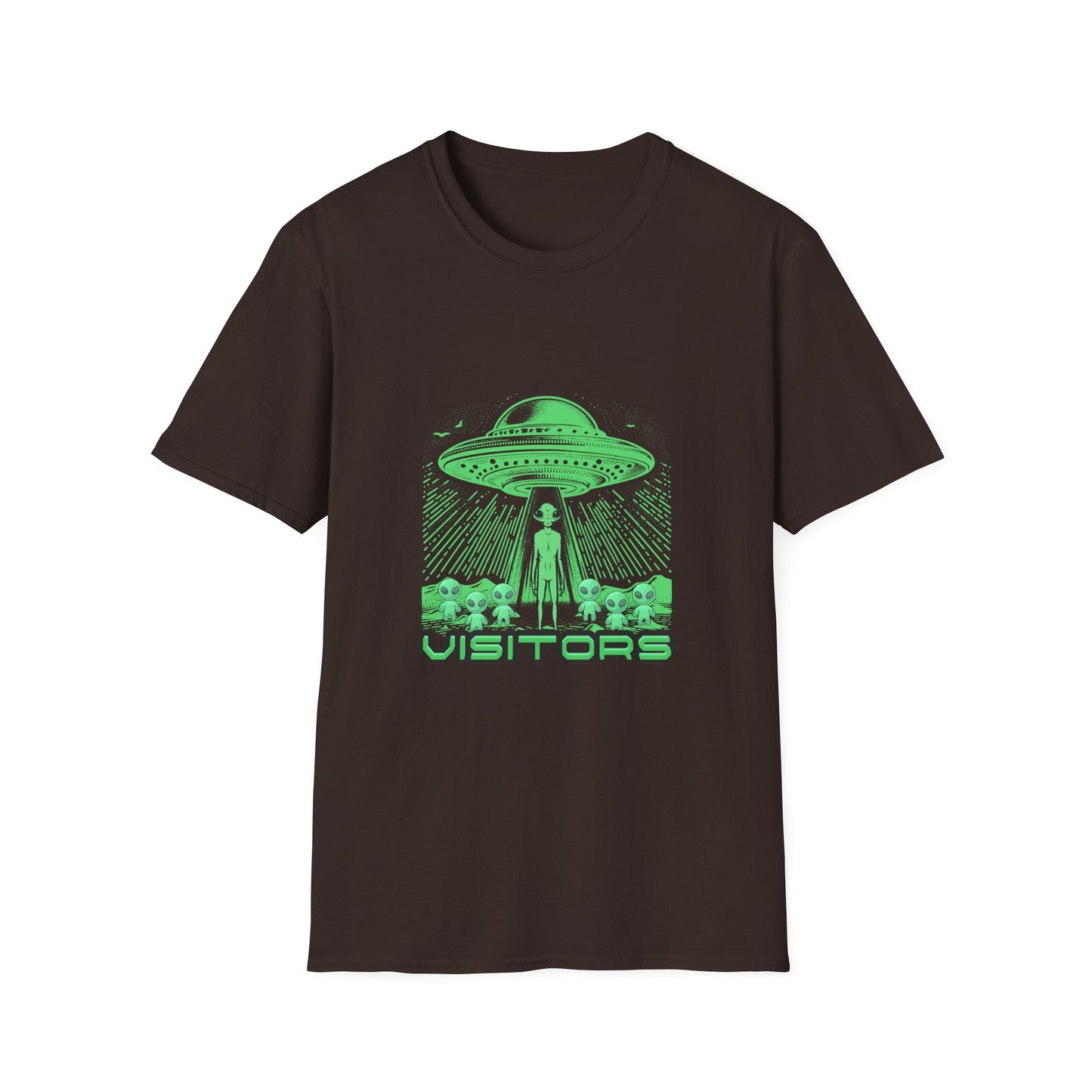Alien Visitors T-Shirt — Retro UFO Graphic Tee