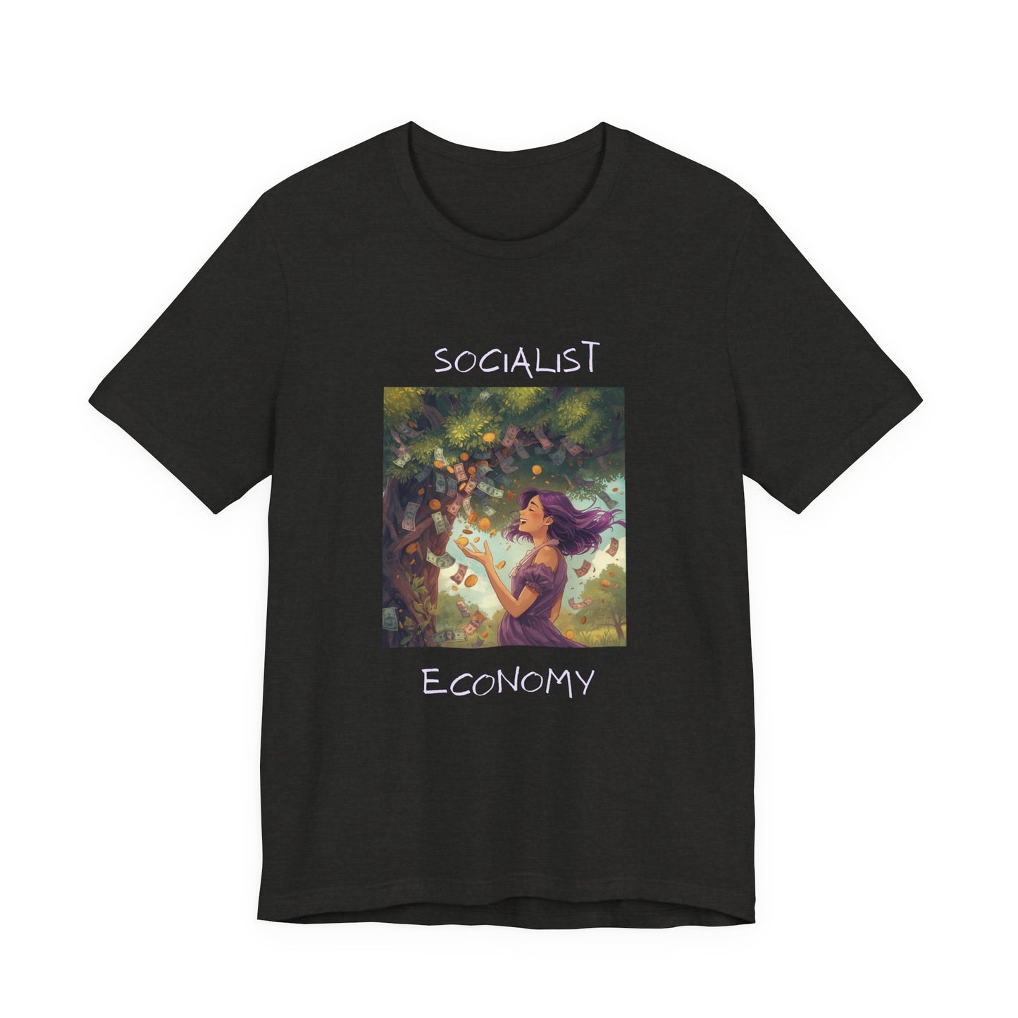 Socialist Economy Graphic Tee — Whimsical Nature Illustration T-Shirt