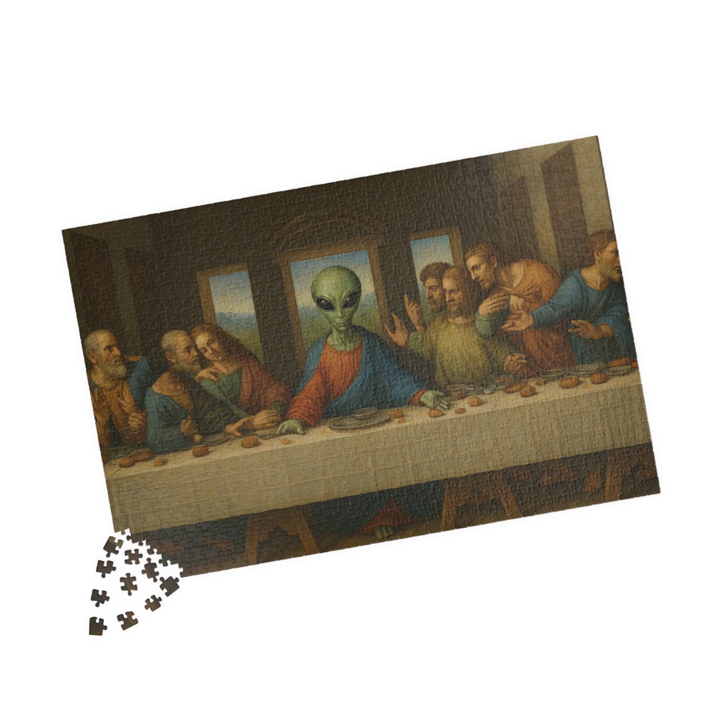 Alien Last Supper Puzzle — Surreal Pop Art Jigsaw (110/252/520/1014 pcs)