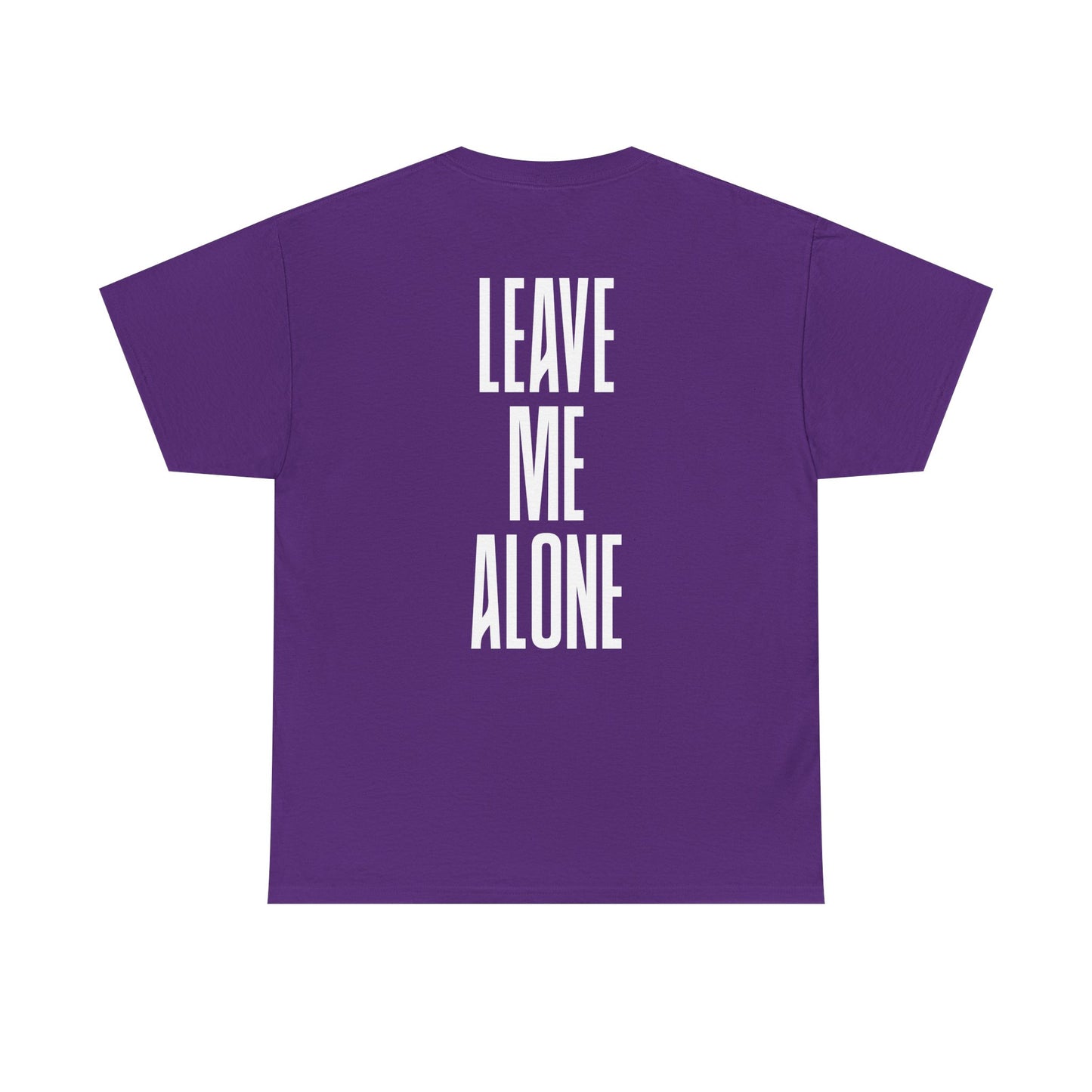 Leave Me Alone T‑Shirt — Bold Vertical Text Graphic Tee
