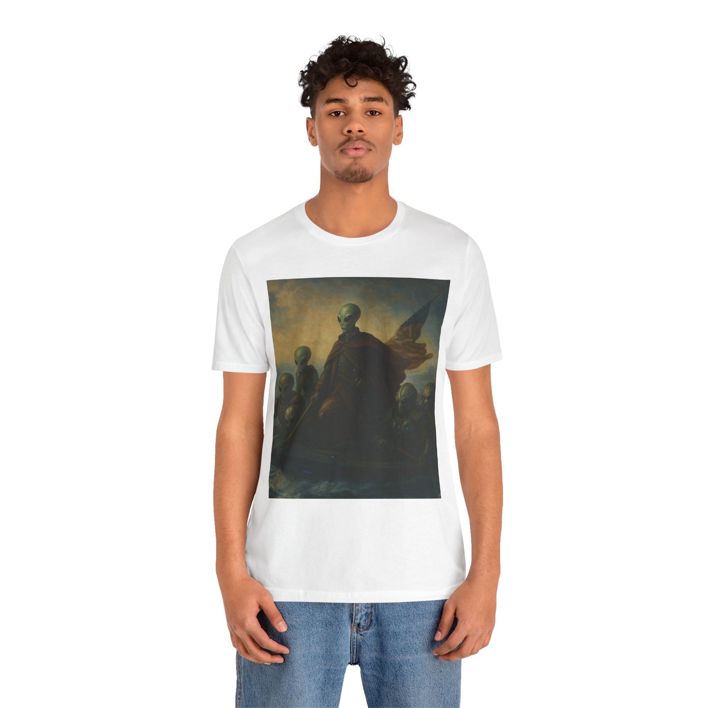 Alien Patriots Tee — Vintage UFO Colonial Flag T-Shirt